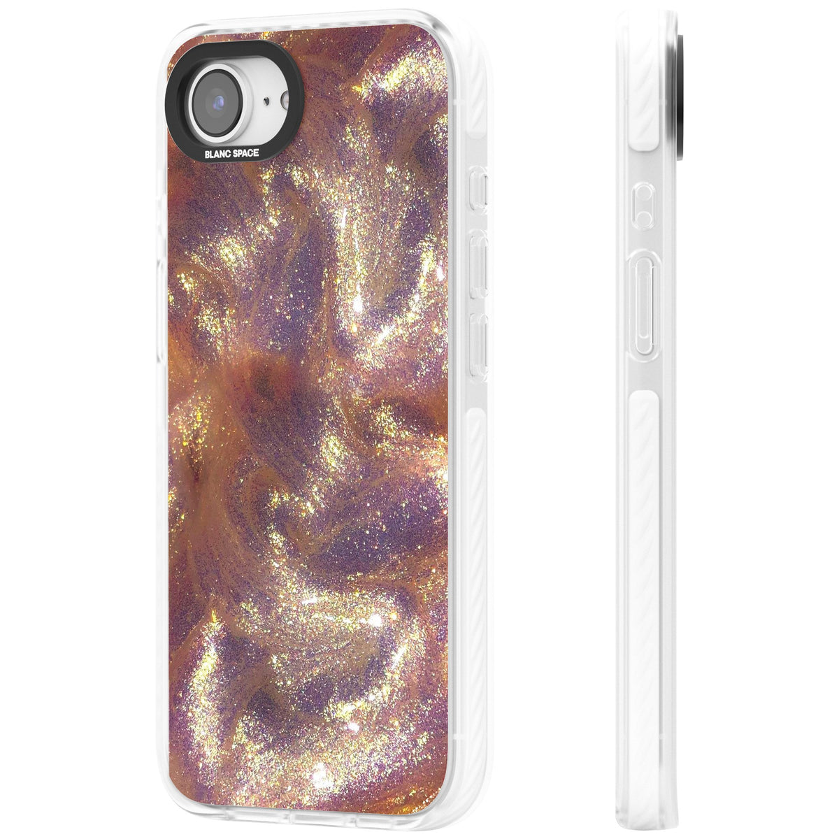 Shimmer iPhone 16e / iPhone 17e Impact Clear Phone Case side