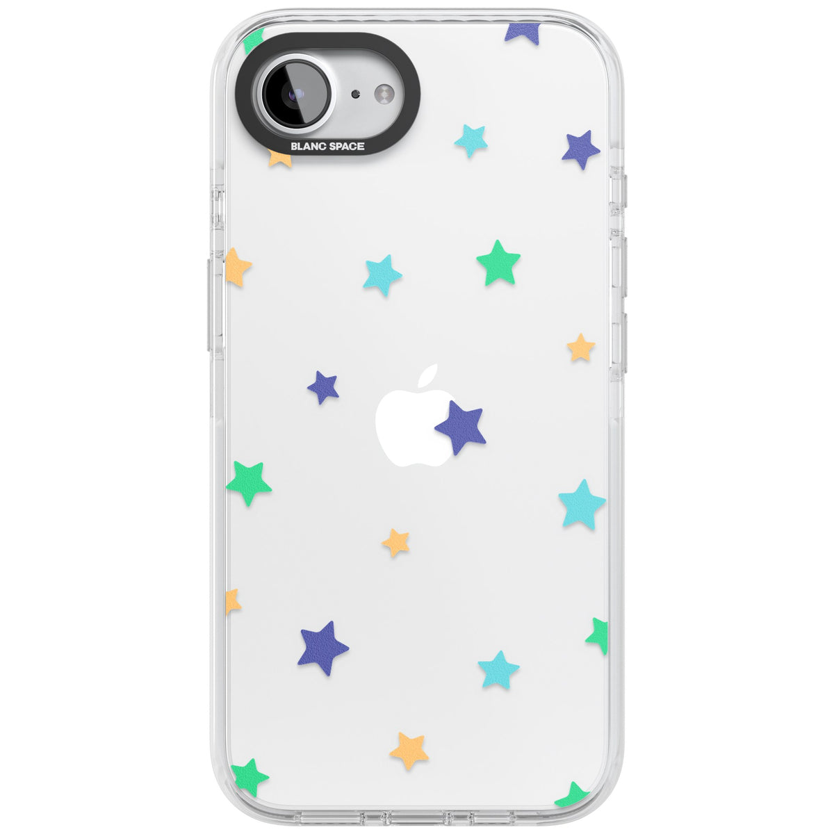 Pastel Star Pattern iPhone 16e / iPhone 17e Impact Clear Phone Case front