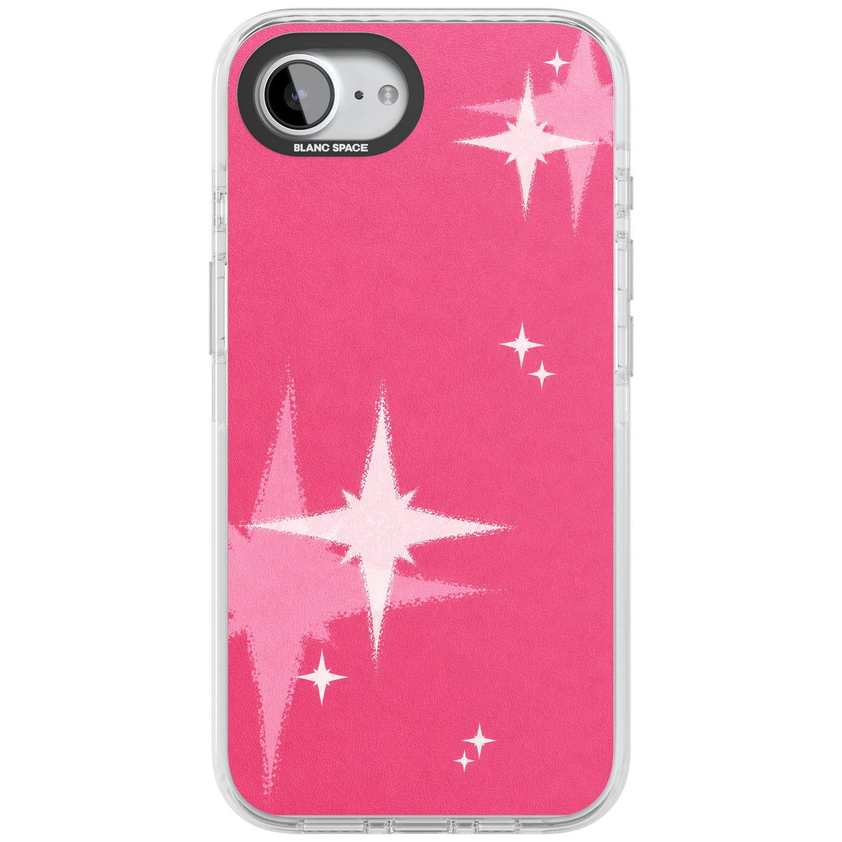 Pink Sparkle iPhone 16e / iPhone 17e Impact Clear Phone Case front