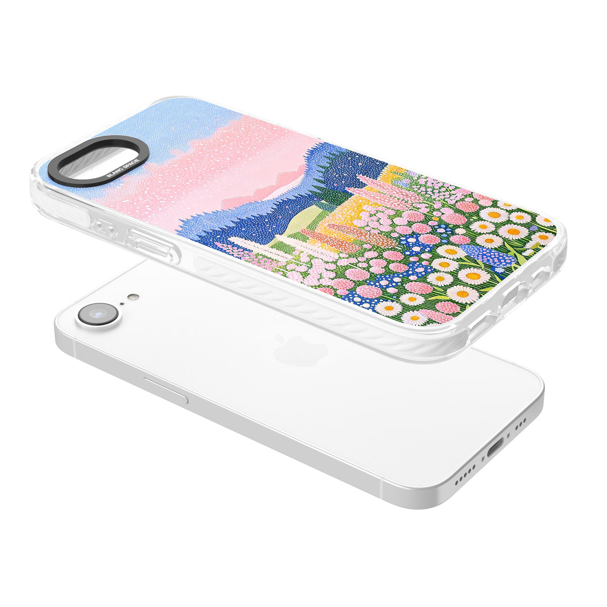 Valley Horizon iPhone 16e / iPhone 17e Impact Clear Phone Case angled