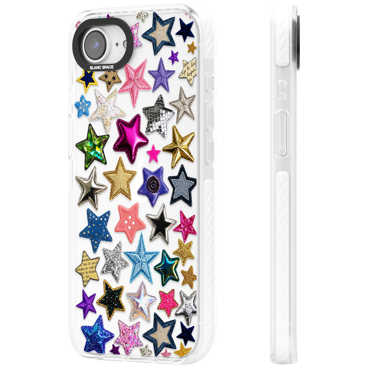 Crafty Star Mix iPhone 16e / iPhone 17e Impact Clear Phone Case side