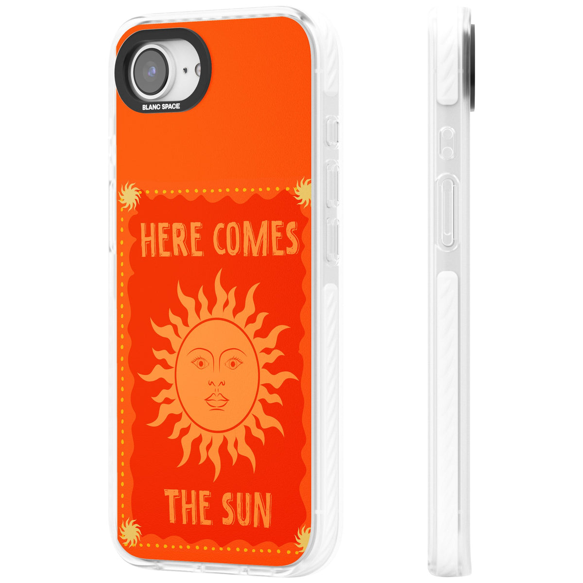 Here Comes The Sun iPhone 16e / iPhone 17e Impact Clear Phone Case side