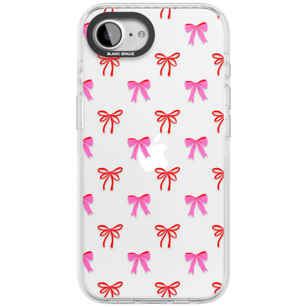 Cute Bow Pattern iPhone 16e / iPhone 17e Impact Clear Phone Case front