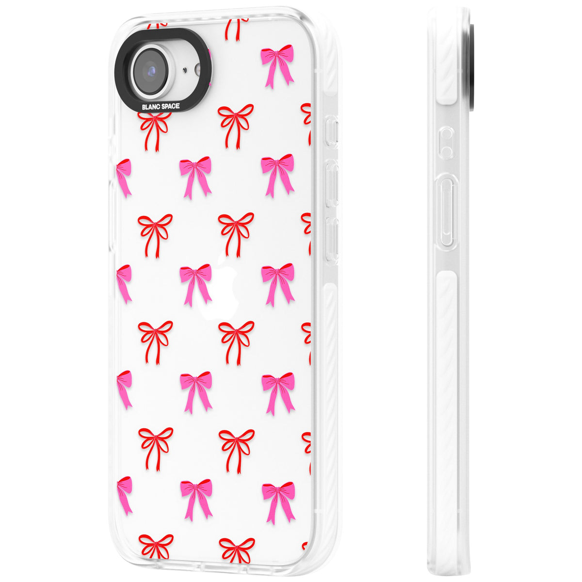Cute Bow Pattern iPhone 16e / iPhone 17e Impact Clear Phone Case side