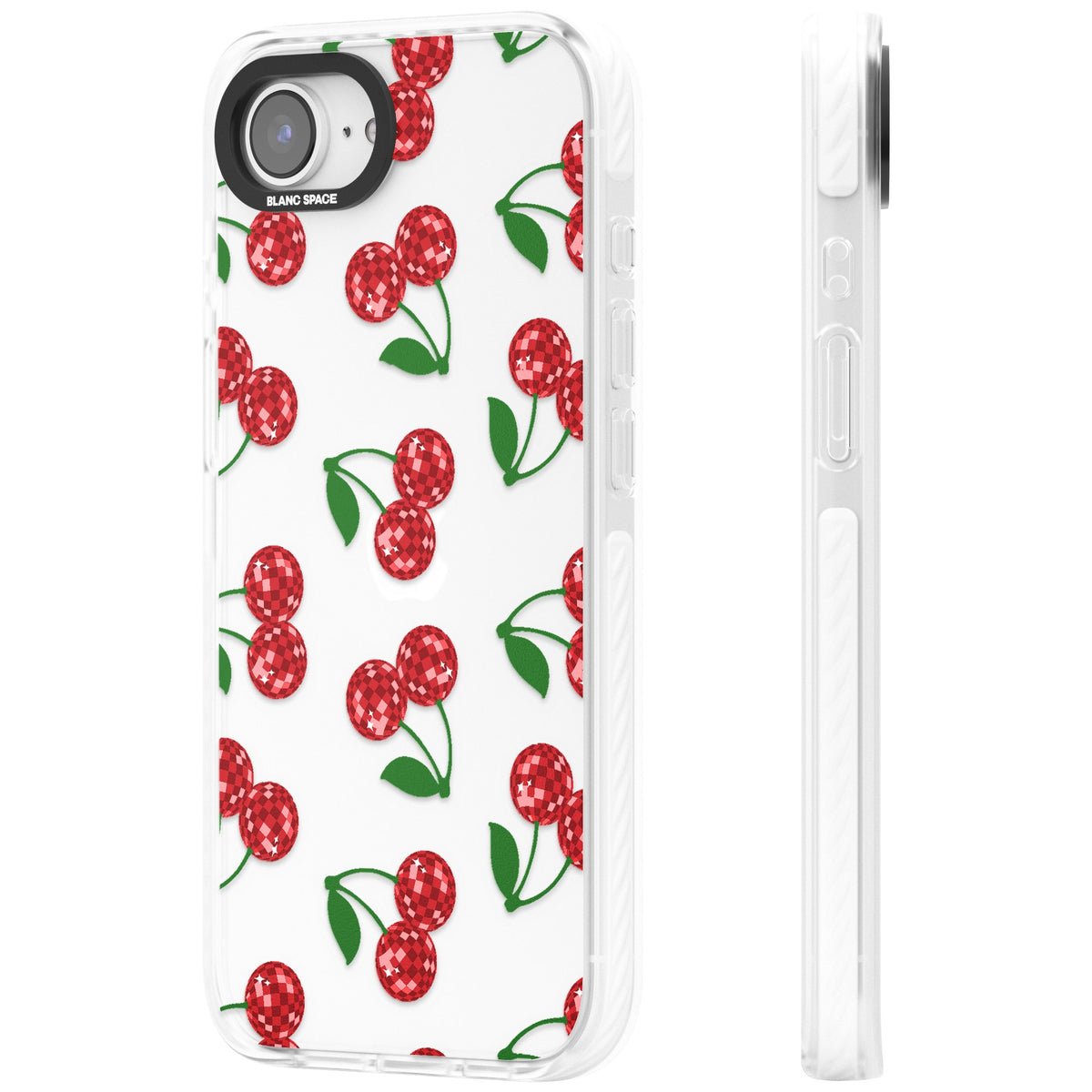 Disco Cherries iPhone 16e / iPhone 17e Impact Clear Phone Case side
