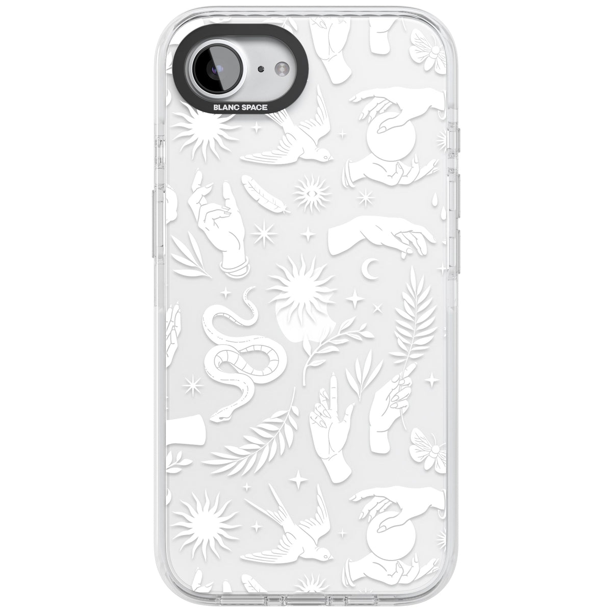 Mystic Magic (White) iPhone 16e / iPhone 17e Impact Clear Phone Case front