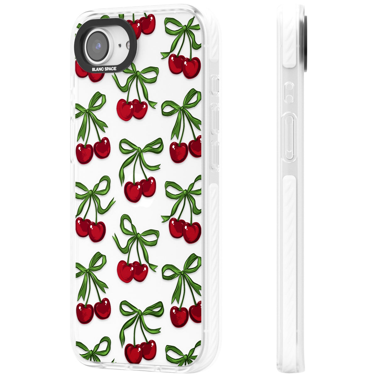 Cherry Bows iPhone 16e / iPhone 17e Impact Clear Phone Case side