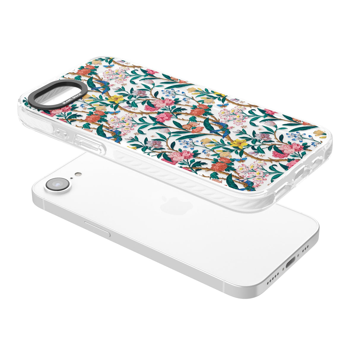 Vines & Flowers iPhone 16e / iPhone 17e Impact Clear Phone Case angled