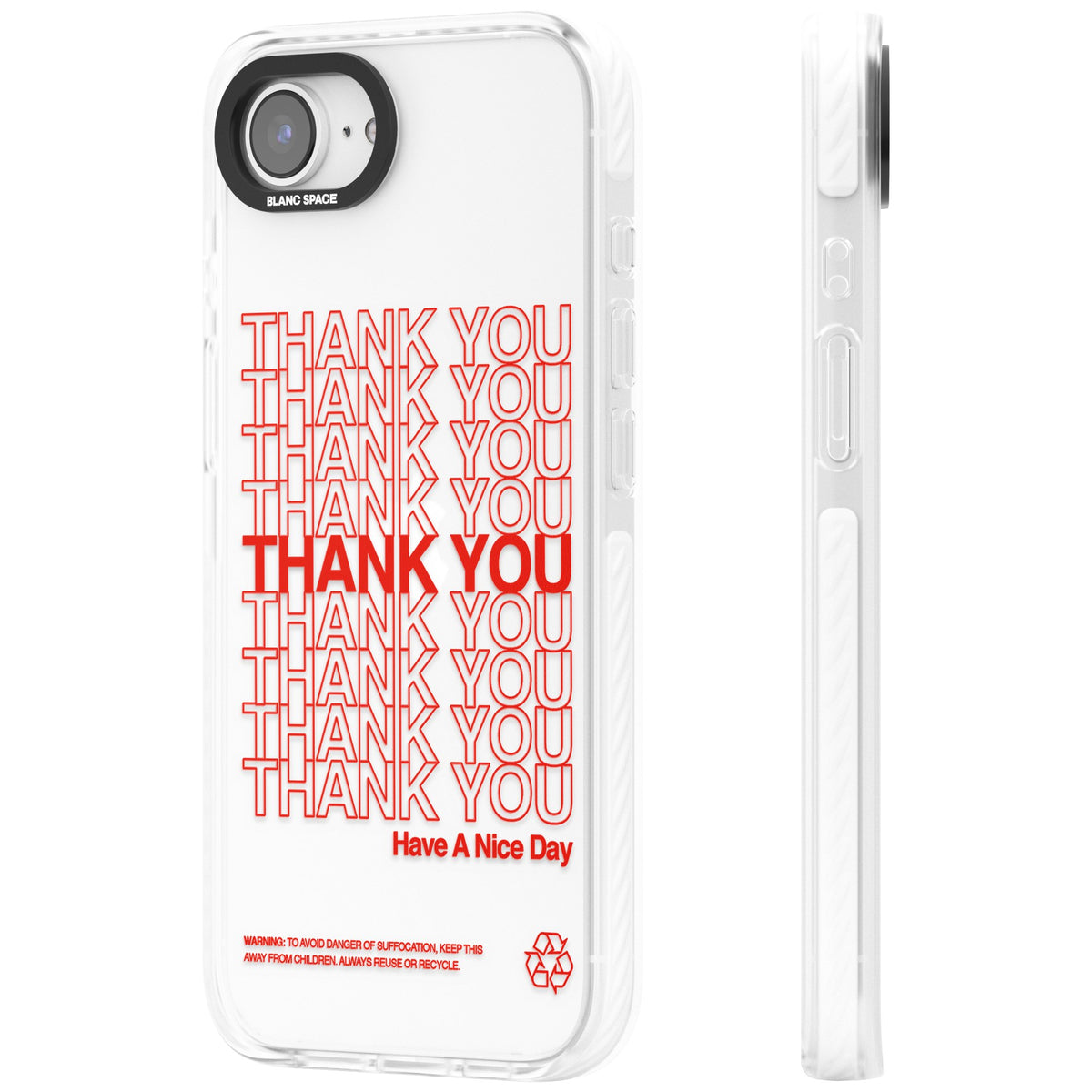 Thank You Have A Nice Day iPhone 16e / iPhone 17e Impact Clear Phone Case side