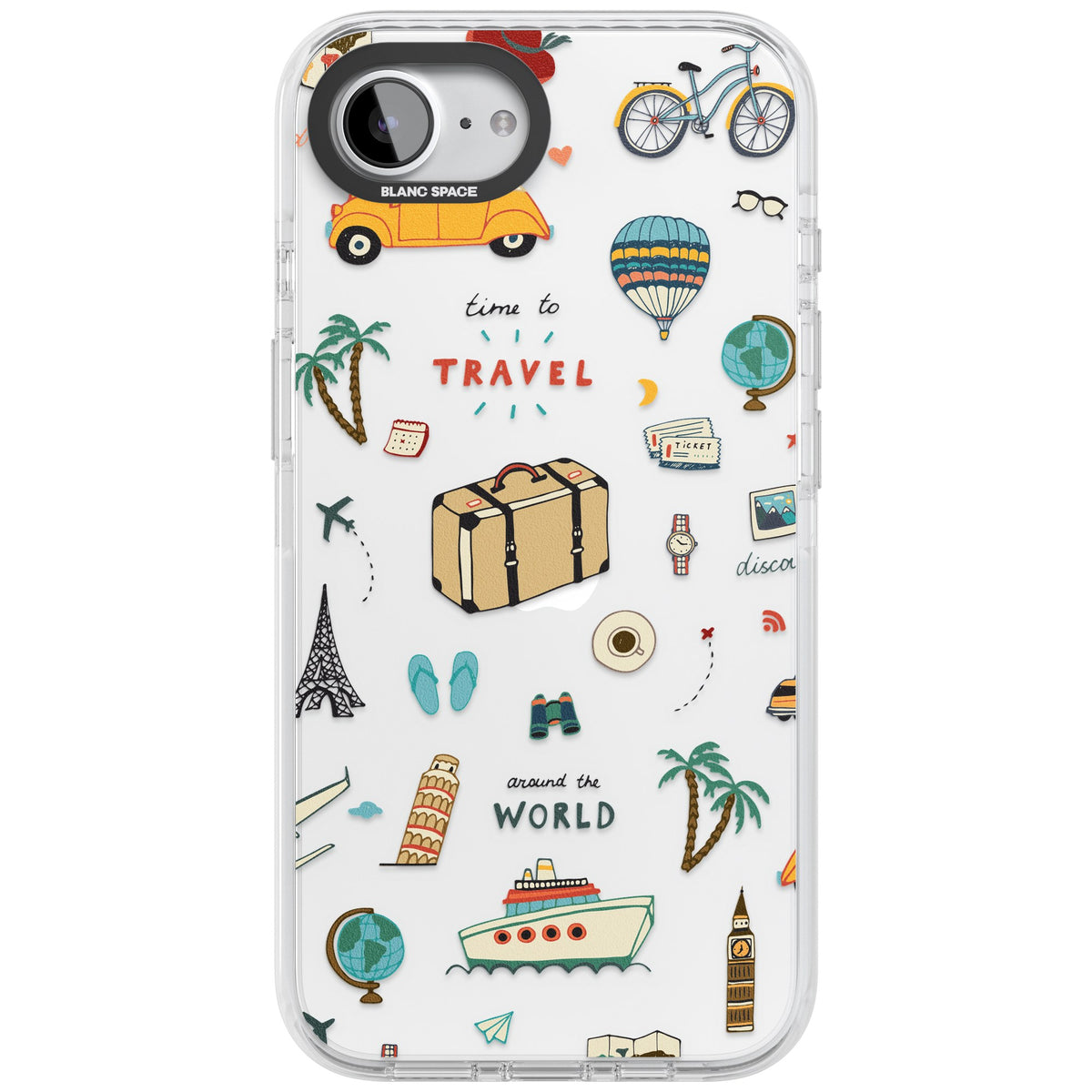 Globe Trotter iPhone 16e / iPhone 17e Impact Clear Phone Case front