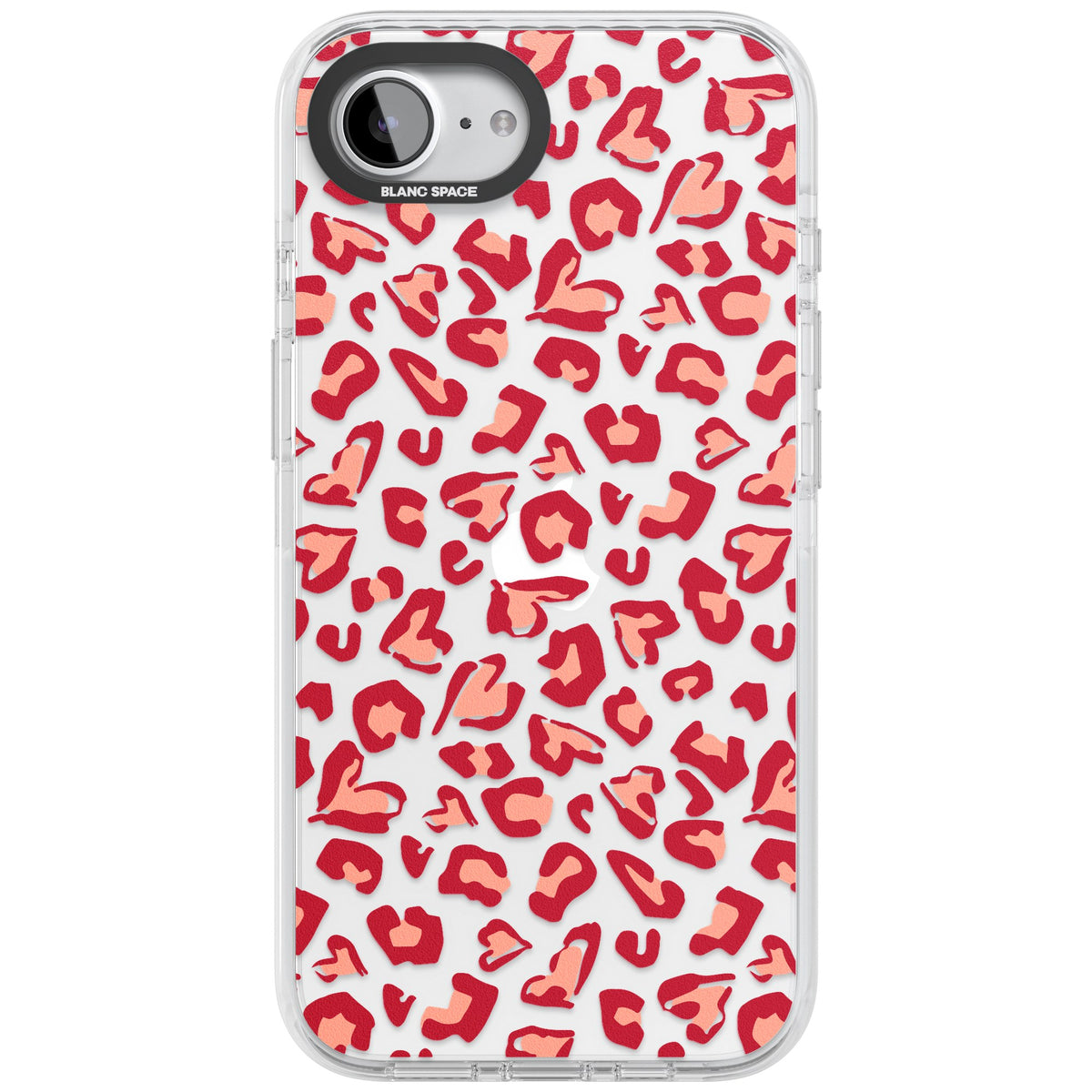 Heart Leopard Print iPhone 16e / iPhone 17e Impact Clear Phone Case front