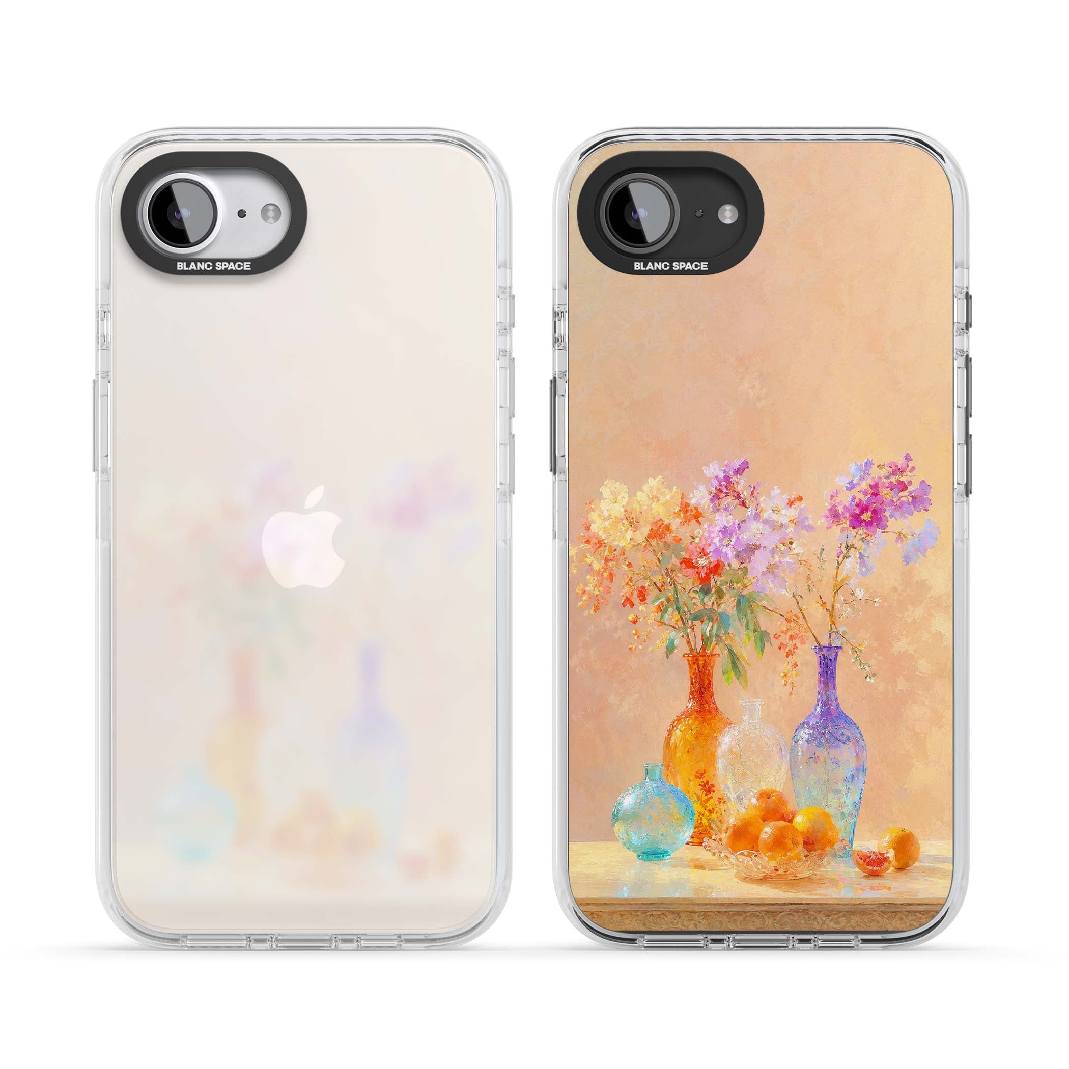 Peach Glass art iPhone case | Clear Impact case for iPhone 16e, iPhone 17e