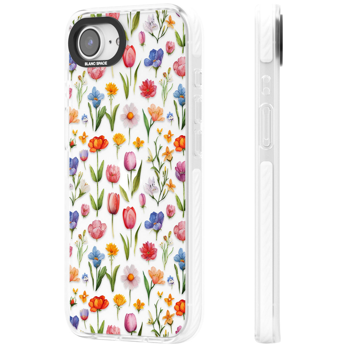 Small Flower Mix iPhone 16e / iPhone 17e Impact Clear Phone Case side