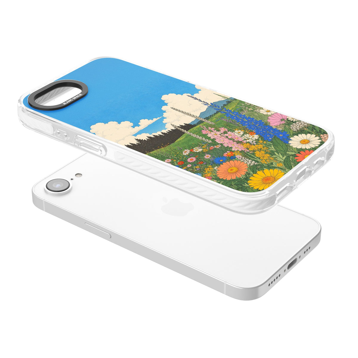Wildbloom iPhone 16e / iPhone 17e Impact Clear Phone Case angled