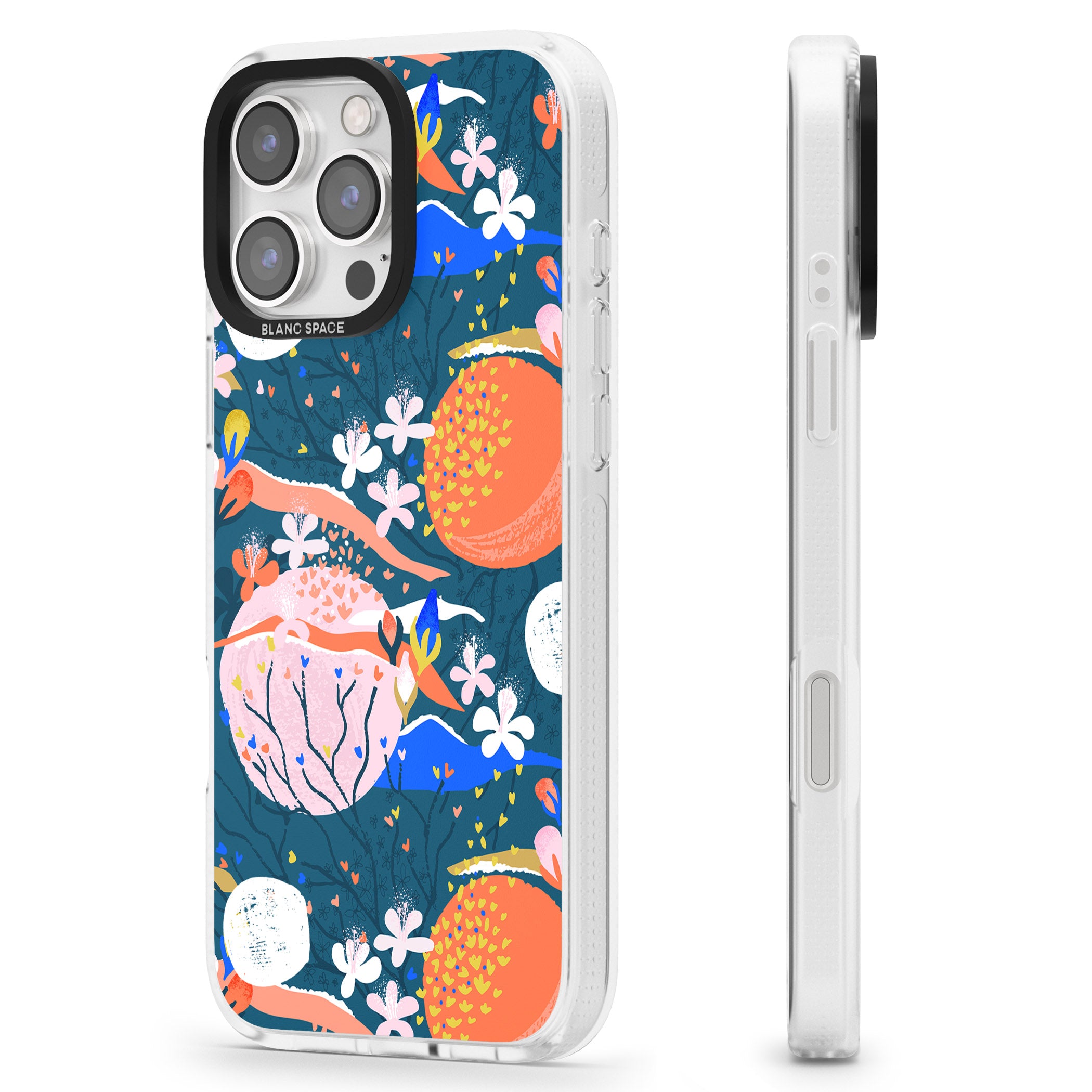 Bright Circles Abstract iPhone 16 Pro Max / 16 Pro Clear Case Impact Air - Blanc Space