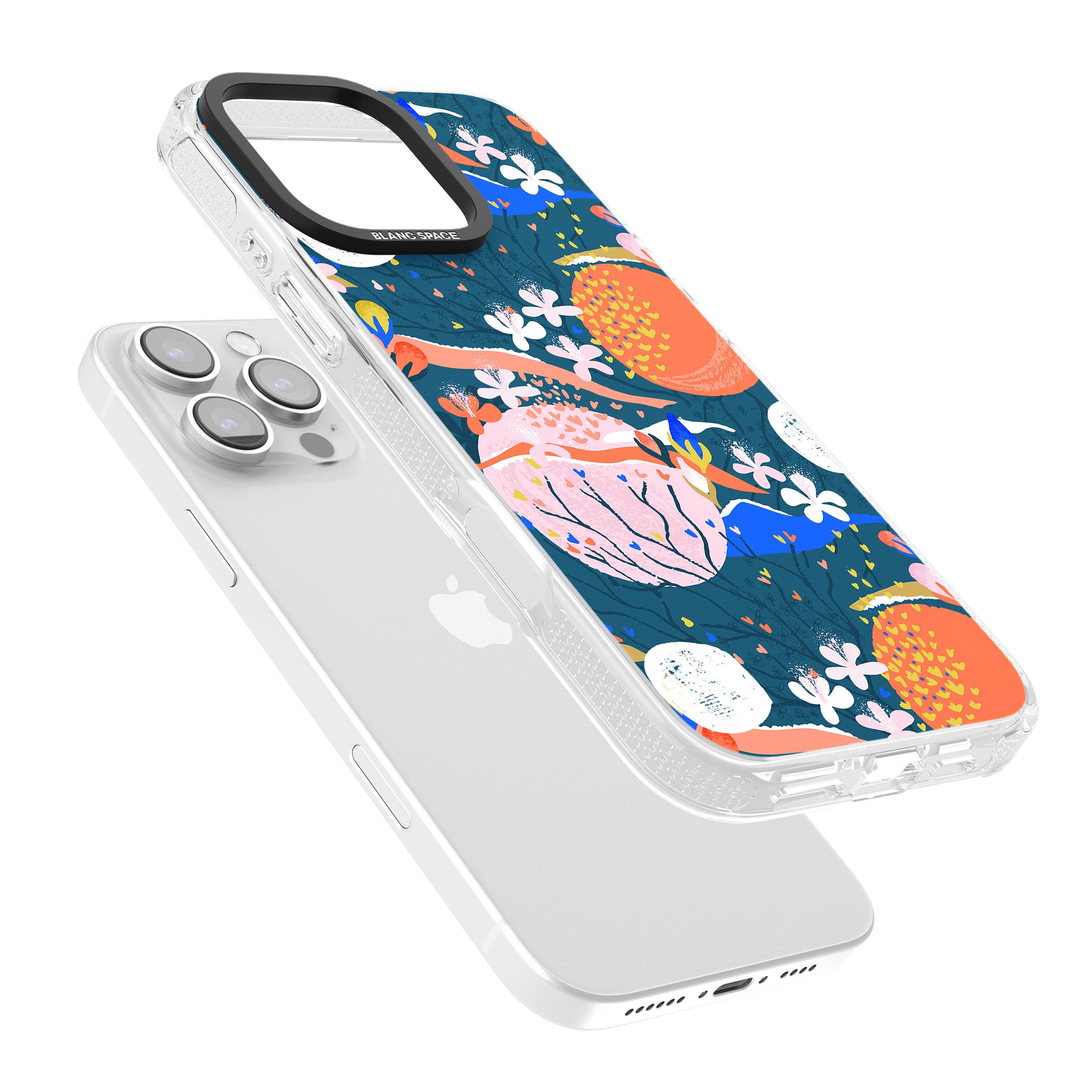 Bright Circles Abstract iPhone 16 Pro Max / 16 Pro Clear Case Impact Air - Blanc Space