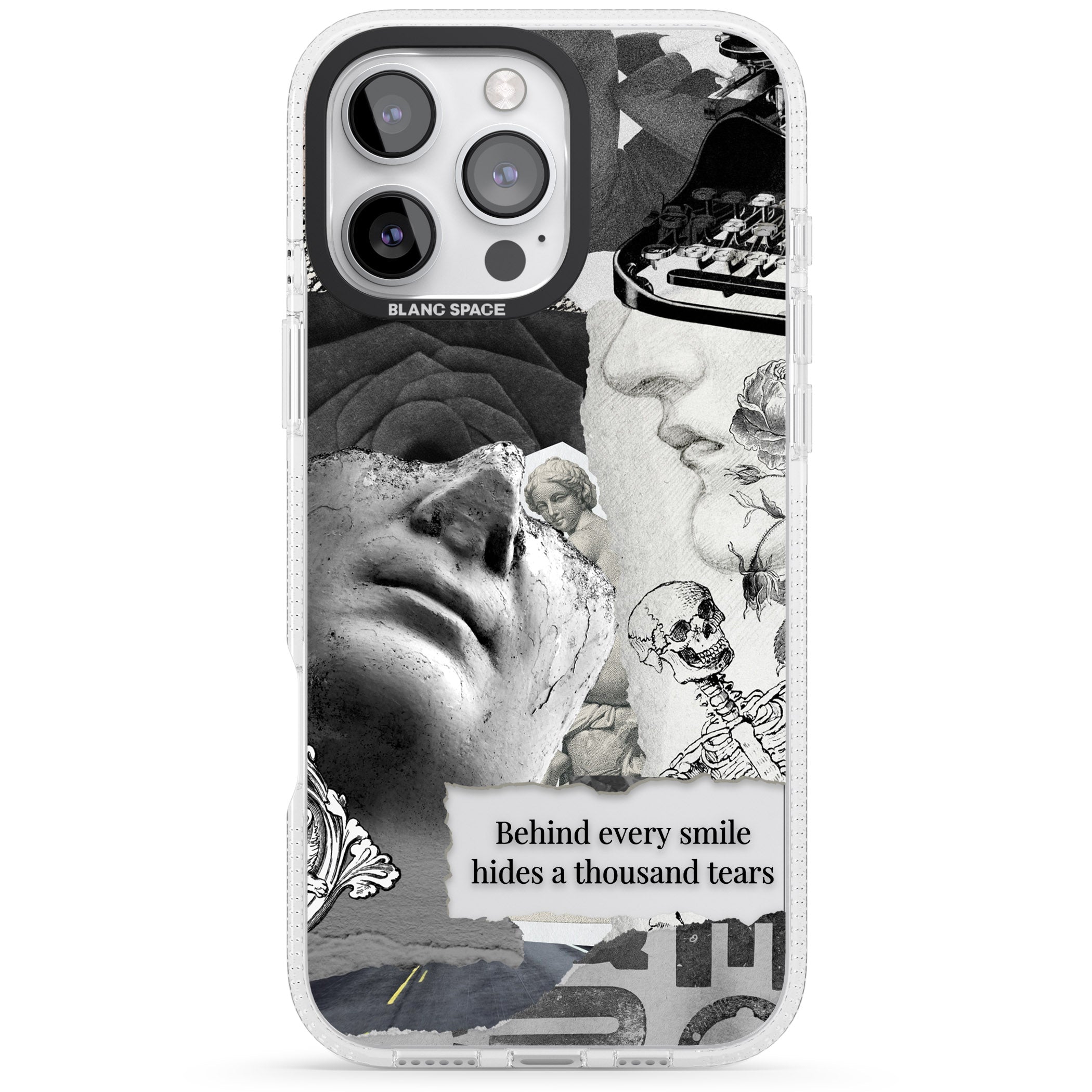 Behind Every Smile iPhone 16 Pro Max / 16 Pro Clear Case Impact Air - Blanc Space