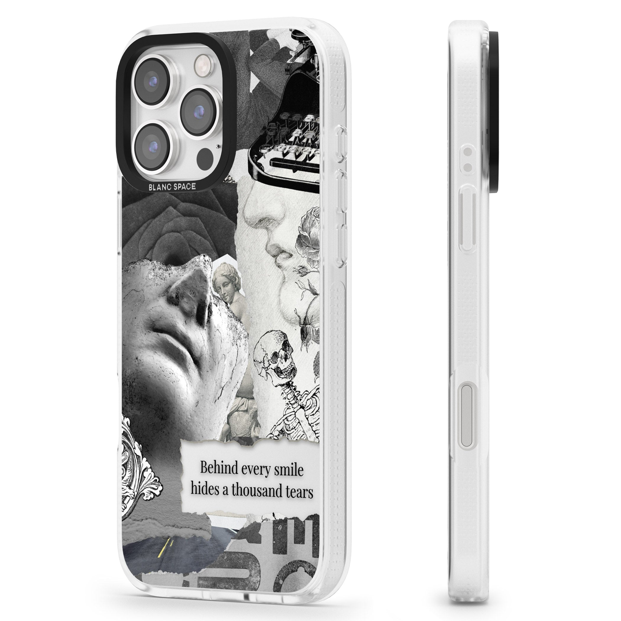 Behind Every Smile iPhone 16 Pro Max / 16 Pro Clear Case Impact Air - Blanc Space