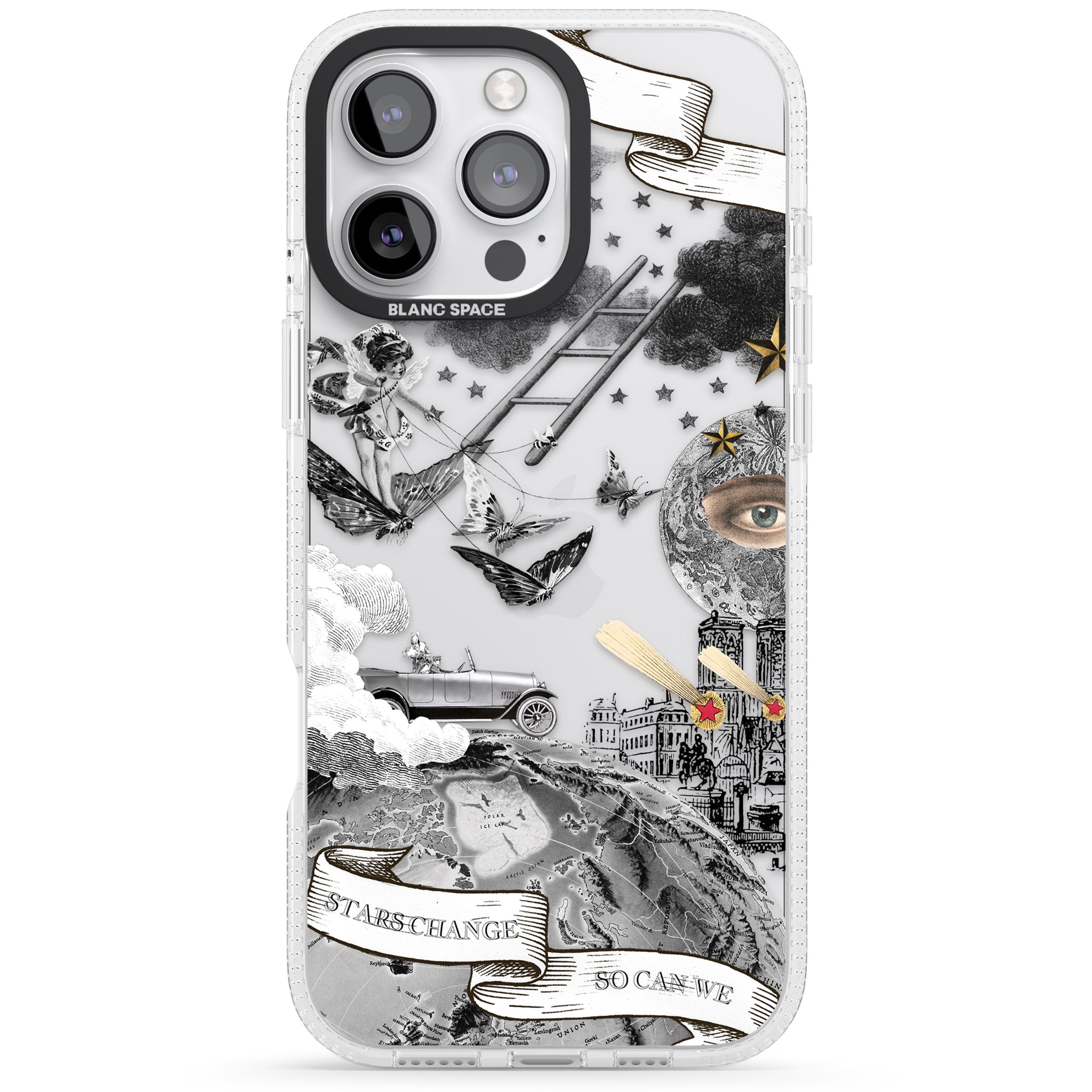 Stars Change, So Can We iPhone 16 Pro Max / 16 Pro Clear Case Impact Air - Blanc Space