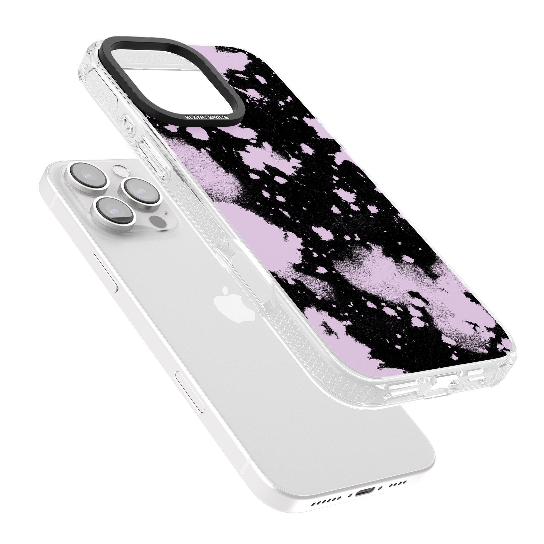 Pink & Black Acid Wash Tie-Dye iPhone 16 Pro Max / 16 Pro Clear Case Impact Air - Blanc Space