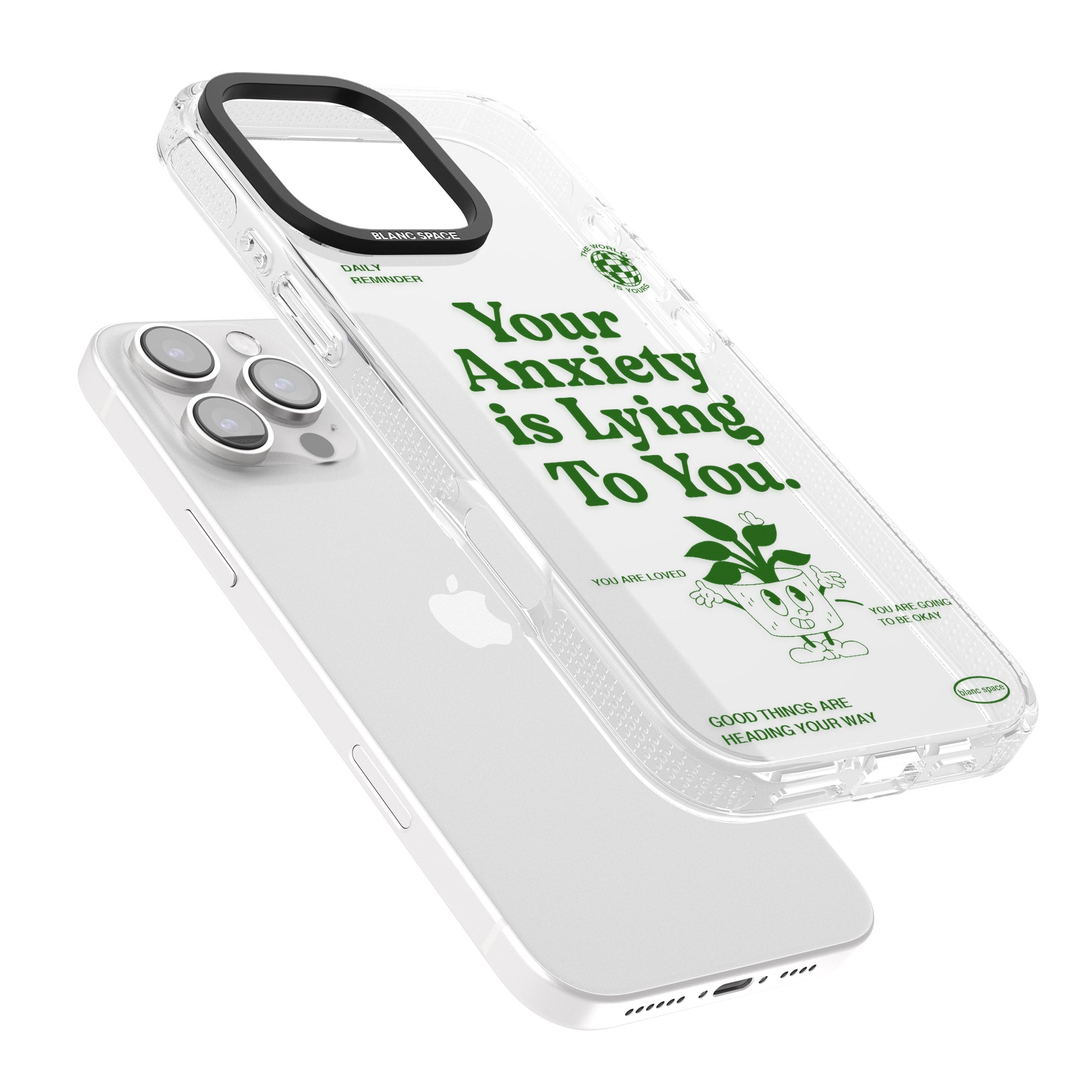 Your Anxiety Is Lying To You iPhone 16 Pro Max / 16 Pro Clear Case Impact Air - Blanc Space