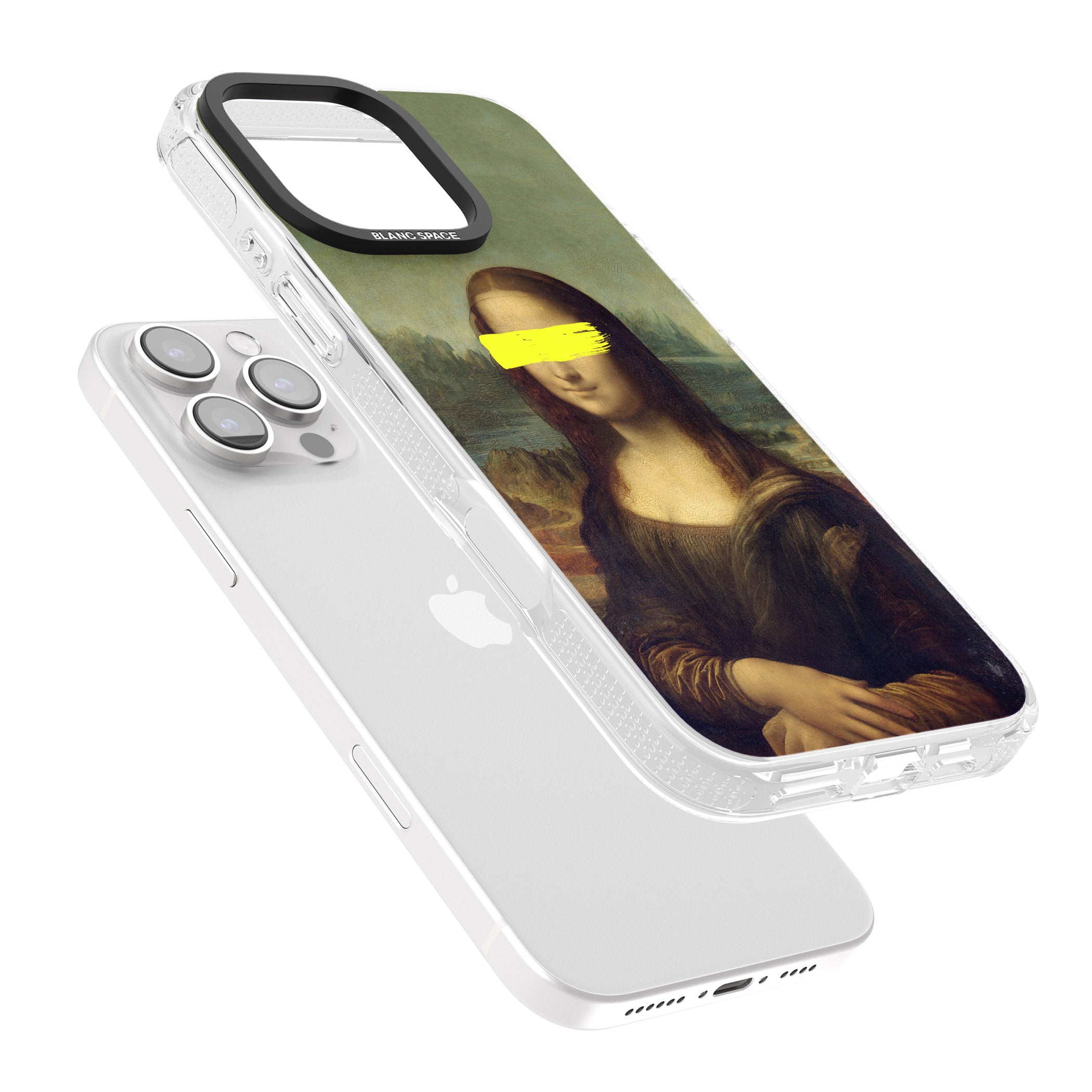 VANDALED MONA LISA iPhone 16 Pro Max / 16 Pro Clear Case Impact Air - Blanc Space