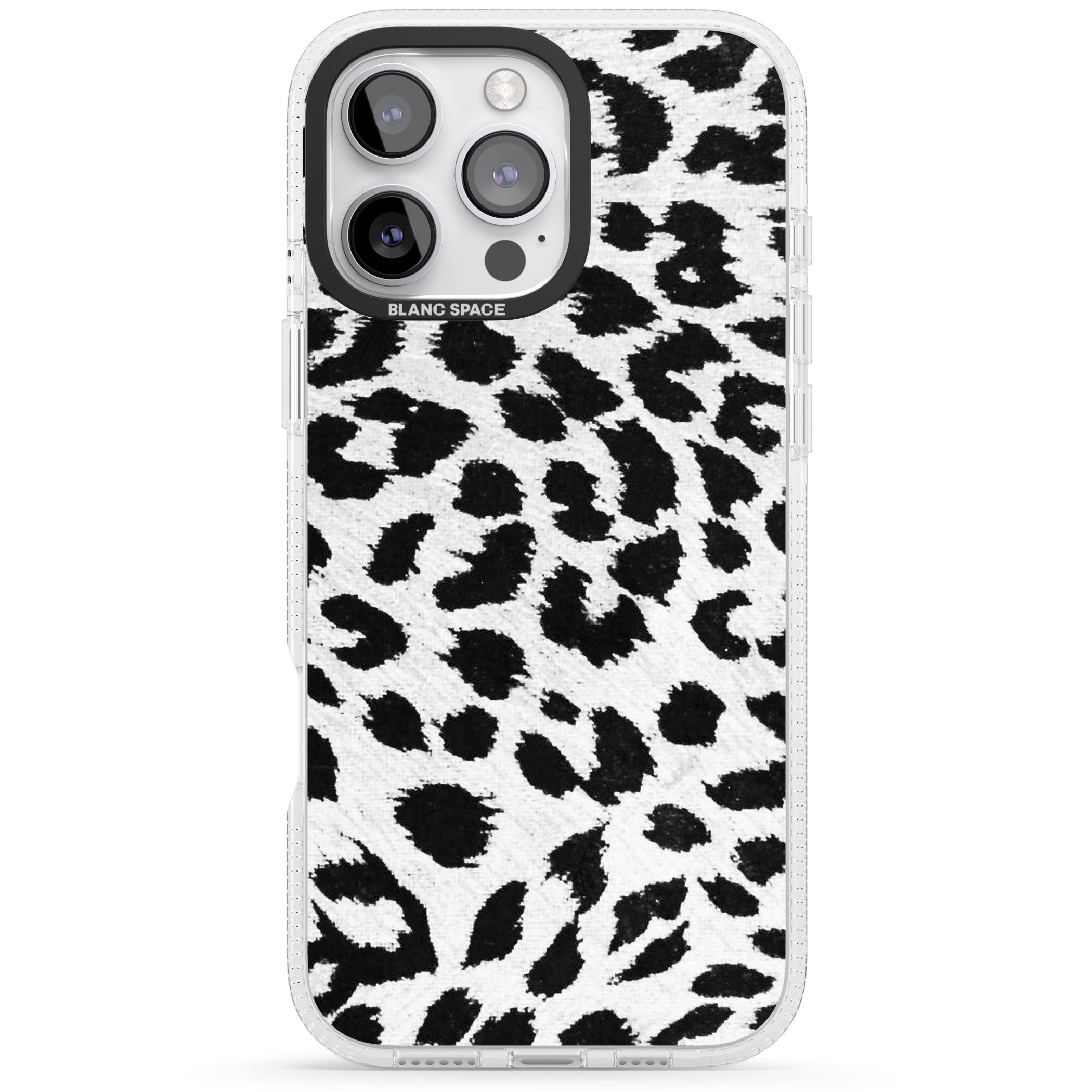 Rar Leopard Print White iPhone 16 Pro Max / 16 Pro Clear Case Impact Air - Blanc Space