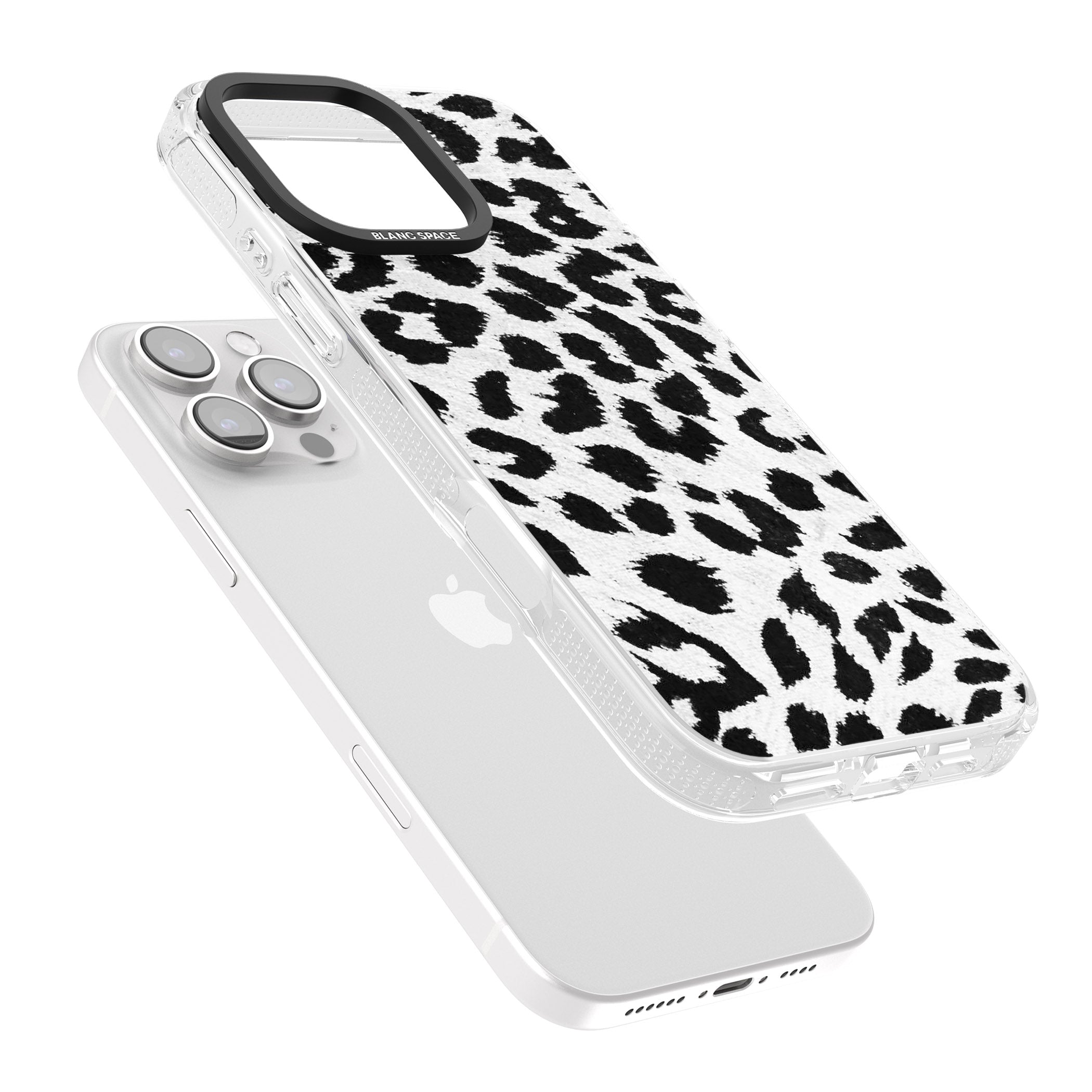 Rar Leopard Print White iPhone 16 Pro Max / 16 Pro Clear Case Impact Air - Blanc Space