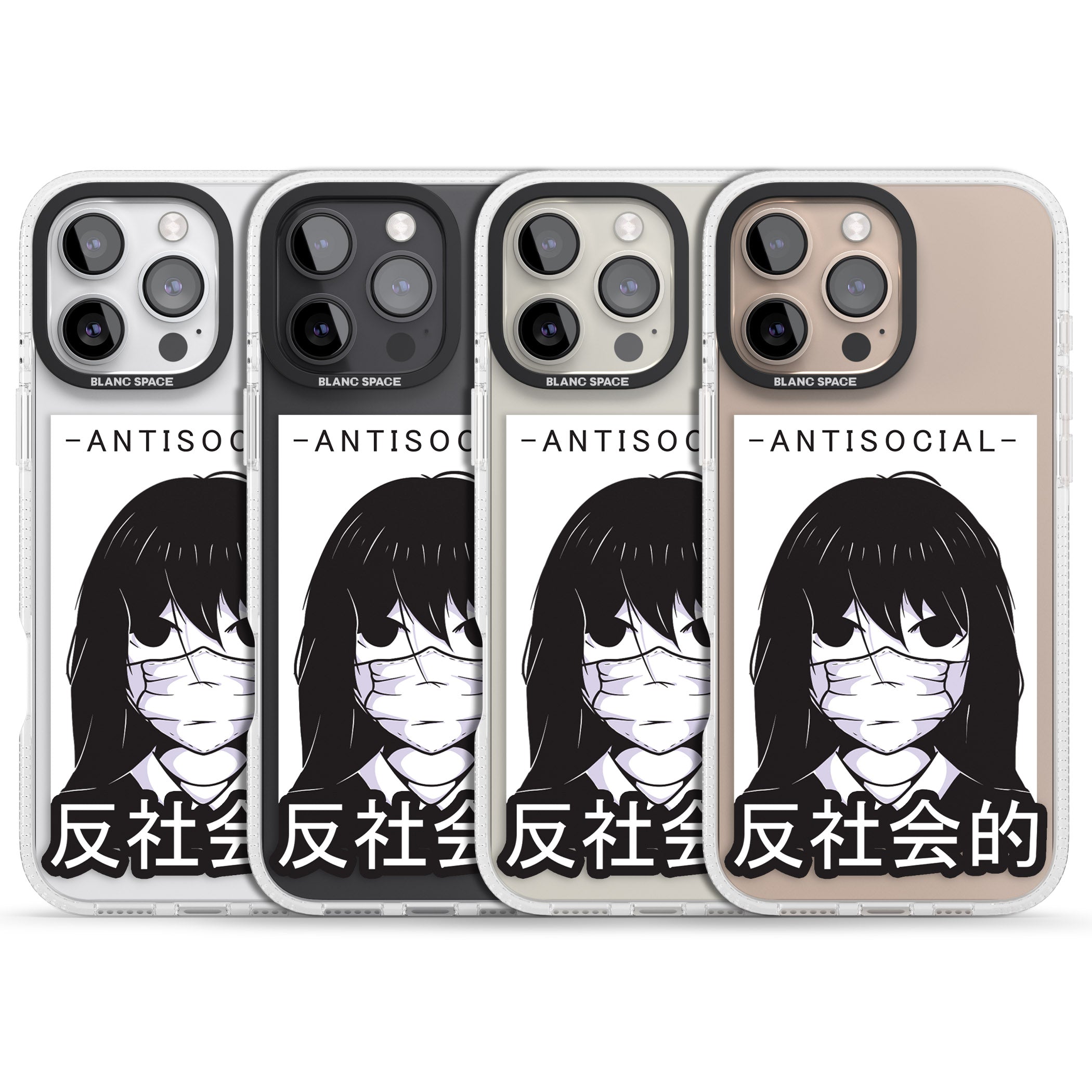 Anti-Social iPhone 16 Pro Max / 16 Pro Clear Case Impact Air - Blanc Space