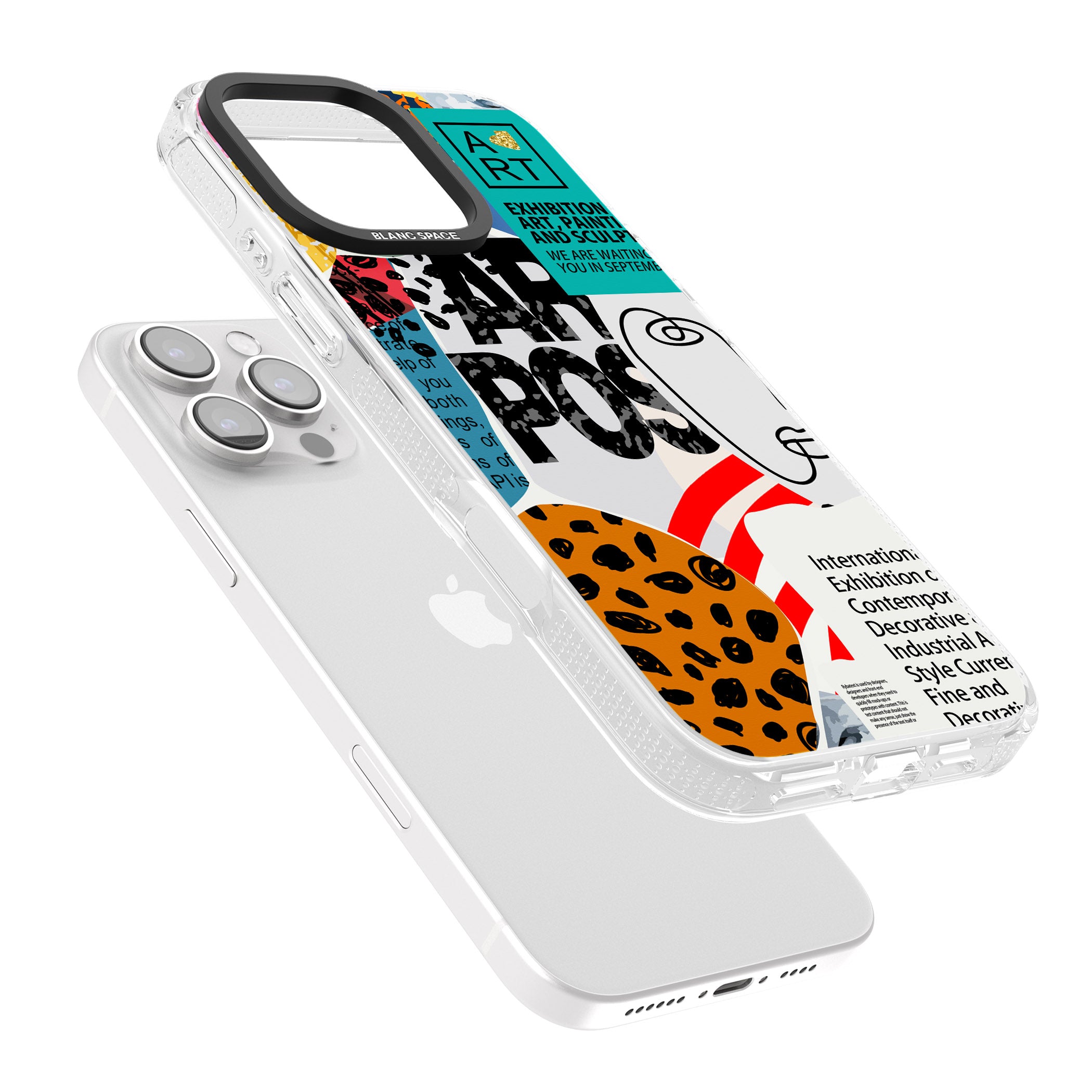 Abstract Art Poster iPhone 16 Pro Max / 16 Pro Clear Case Impact Air - Blanc Space