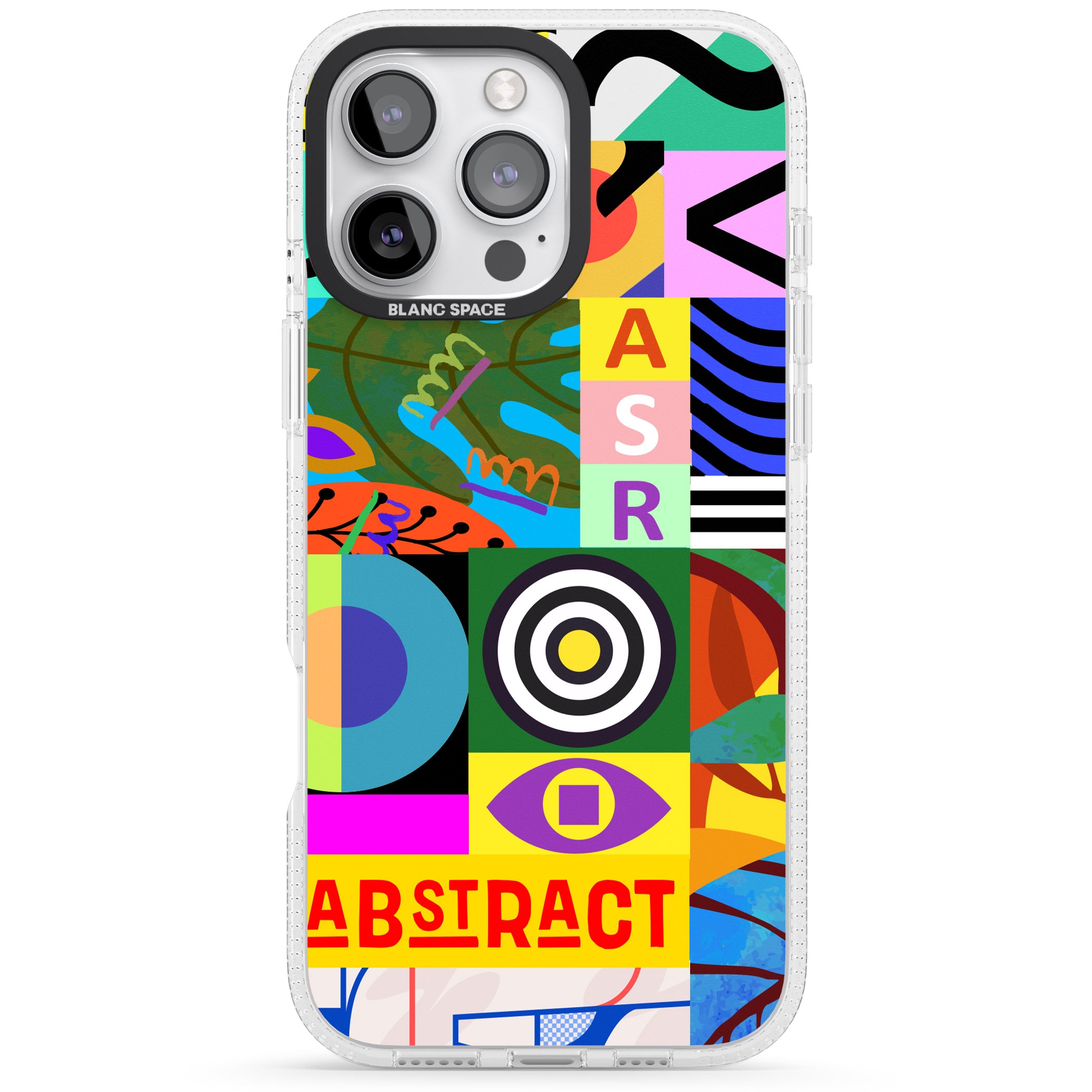 Patchwork iPhone 16 Pro Max / 16 Pro Clear Case Impact Air - Blanc Space