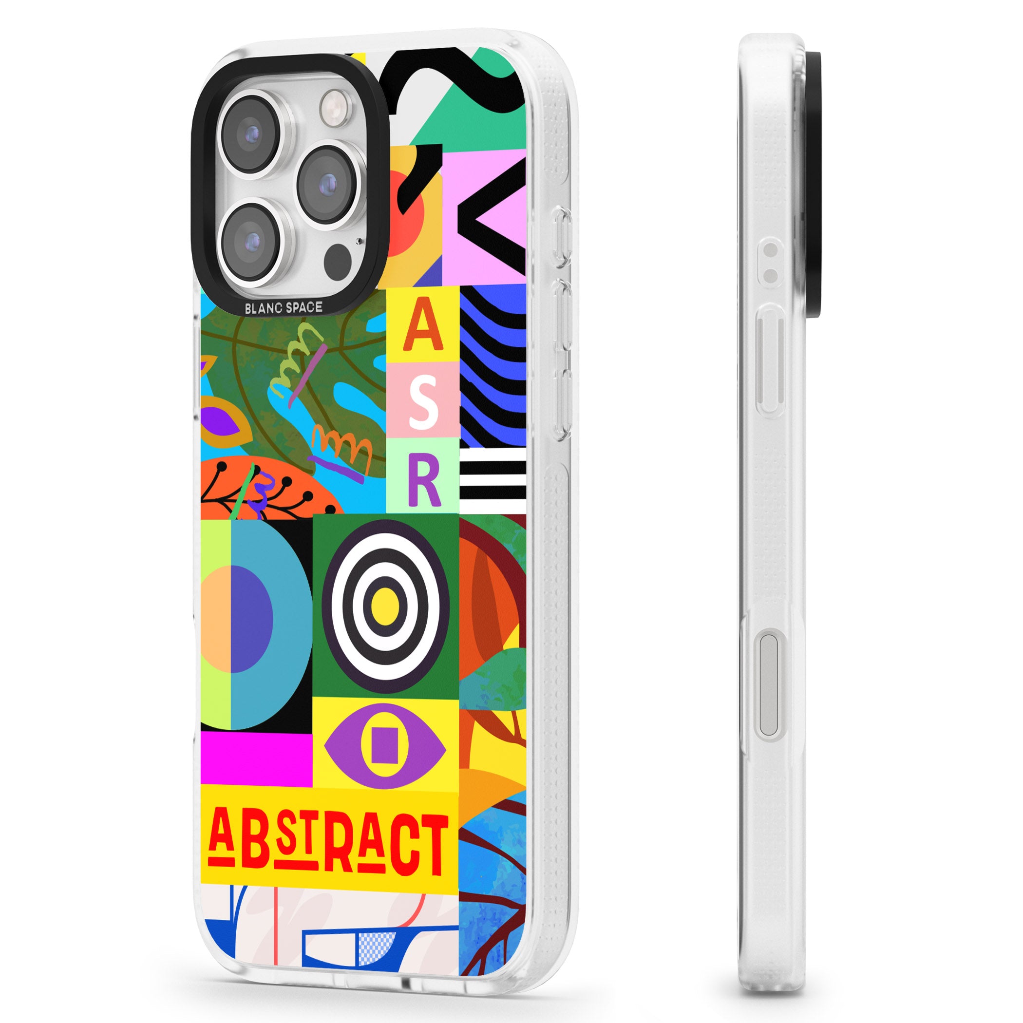 Patchwork iPhone 16 Pro Max / 16 Pro Clear Case Impact Air - Blanc Space