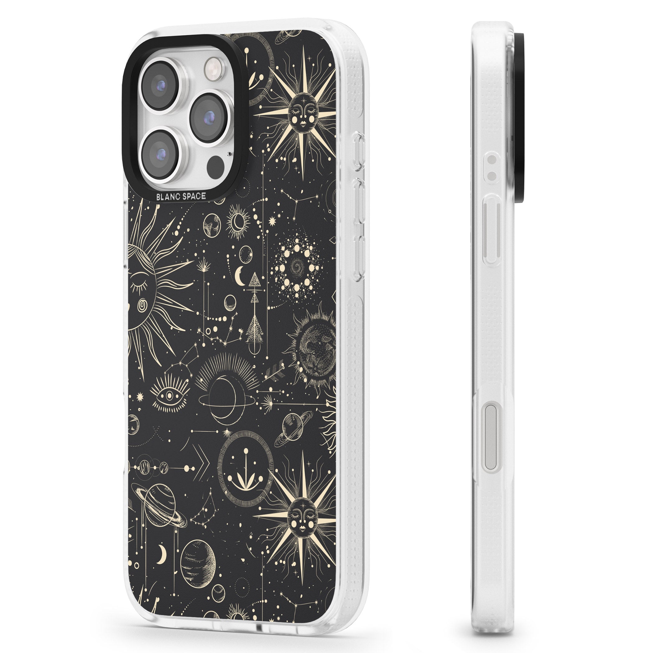 Suns & Planets iPhone 16 Pro Max / 16 Pro Clear Case Impact Air - Blanc Space