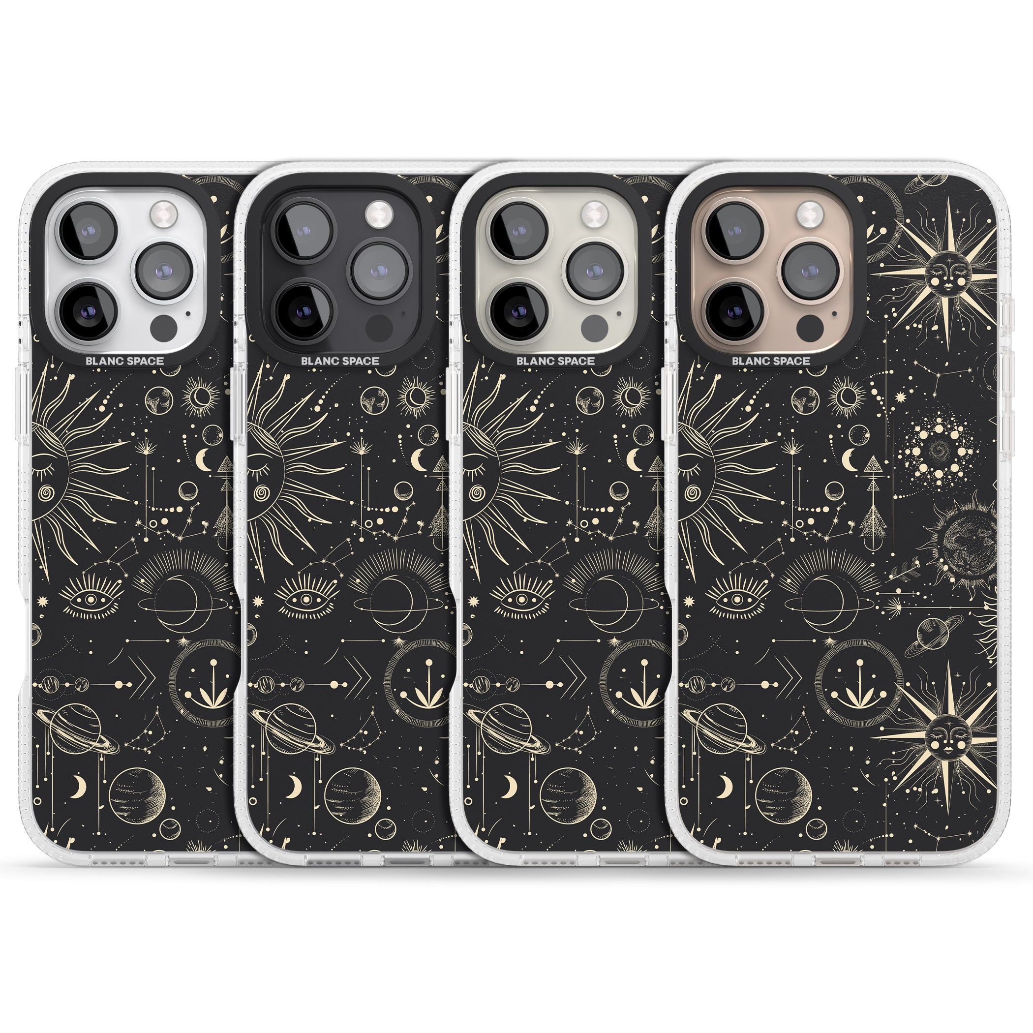 Suns & Planets iPhone 16 Pro Max / 16 Pro Clear Case Impact Air - Blanc Space