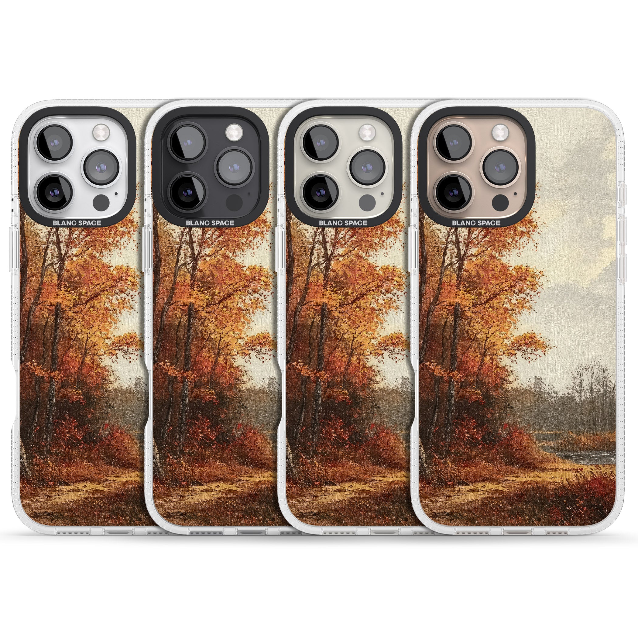 Vintage Autumn Oil Painting iPhone 16 Pro Max / 16 Pro Clear Case Impact Air - Blanc Space