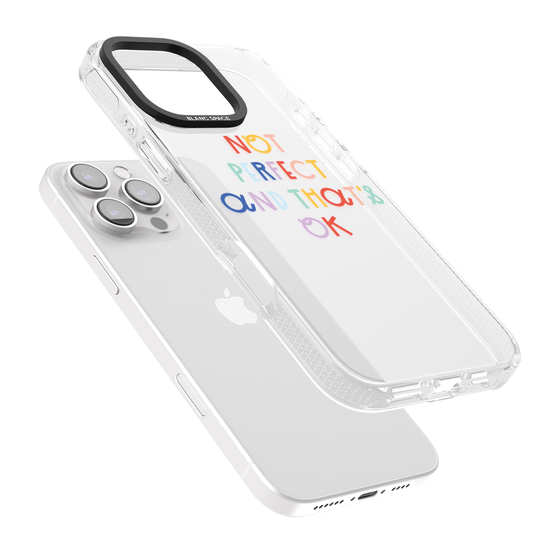 Not Perfect - Clear iPhone 16 Pro Max / 16 Pro Clear Case Impact Air - Blanc Space