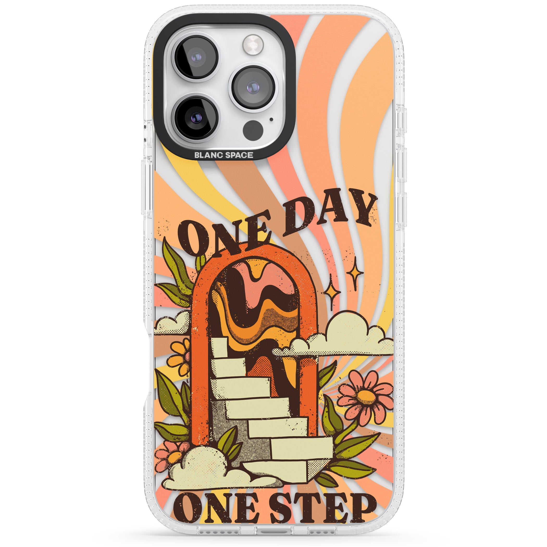 One Day One Step iPhone 16 Pro Max / 16 Pro Clear Case Impact Air - Blanc Space