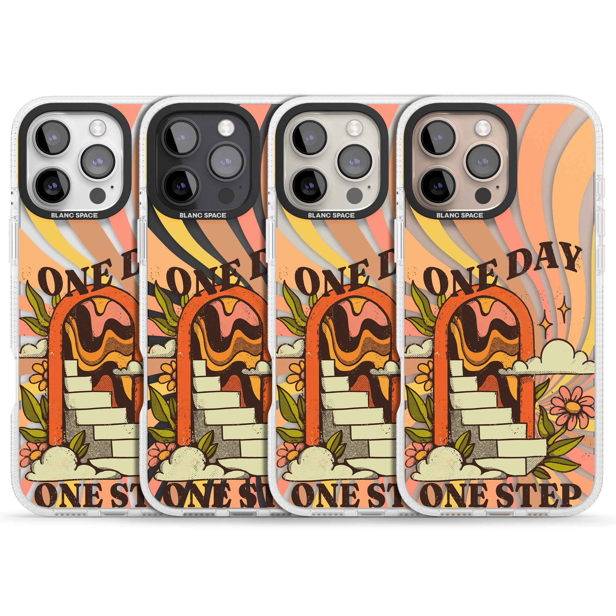 One Day One Step iPhone 16 Pro Max / 16 Pro Clear Case Impact Air - Blanc Space