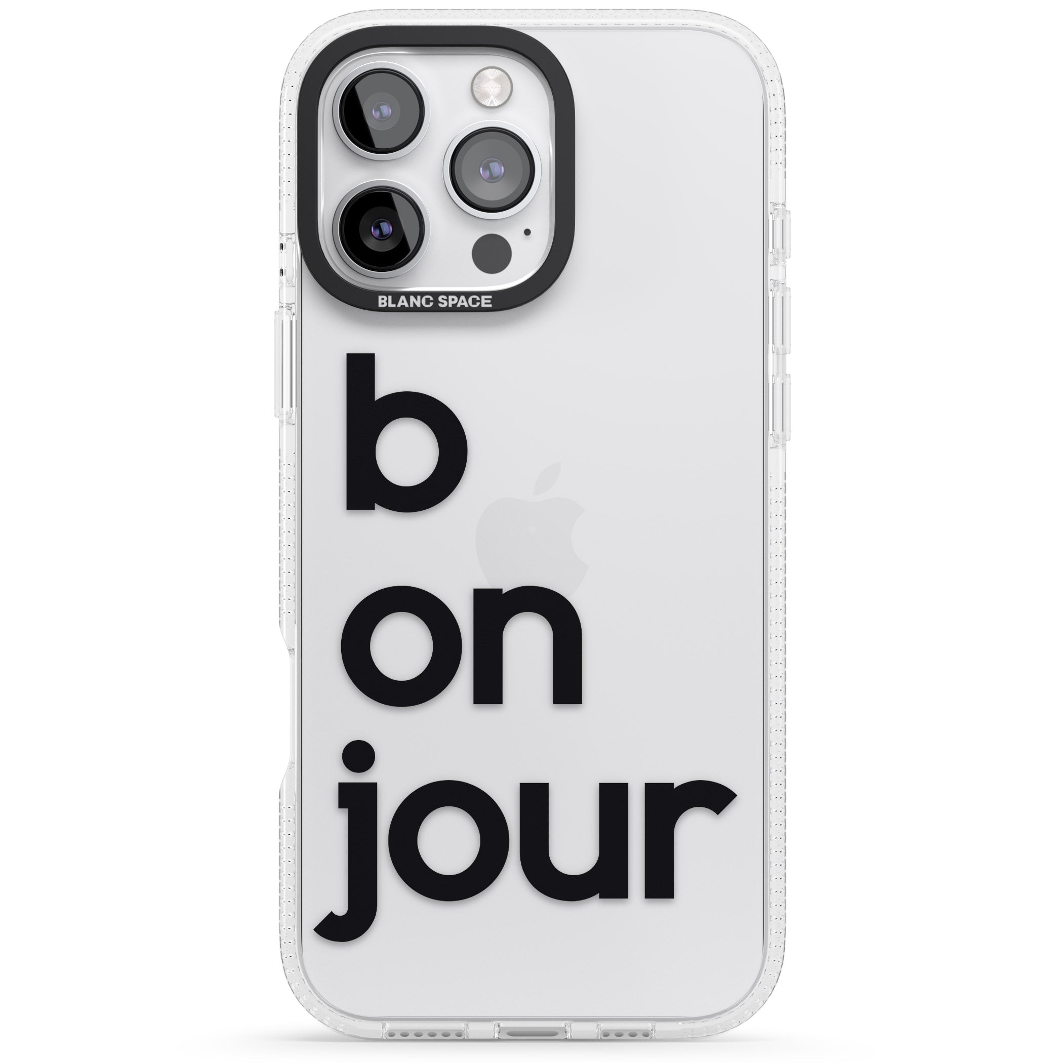 Bonjour iPhone 16 Pro Max / 16 Pro Clear Case Impact Air - Blanc Space