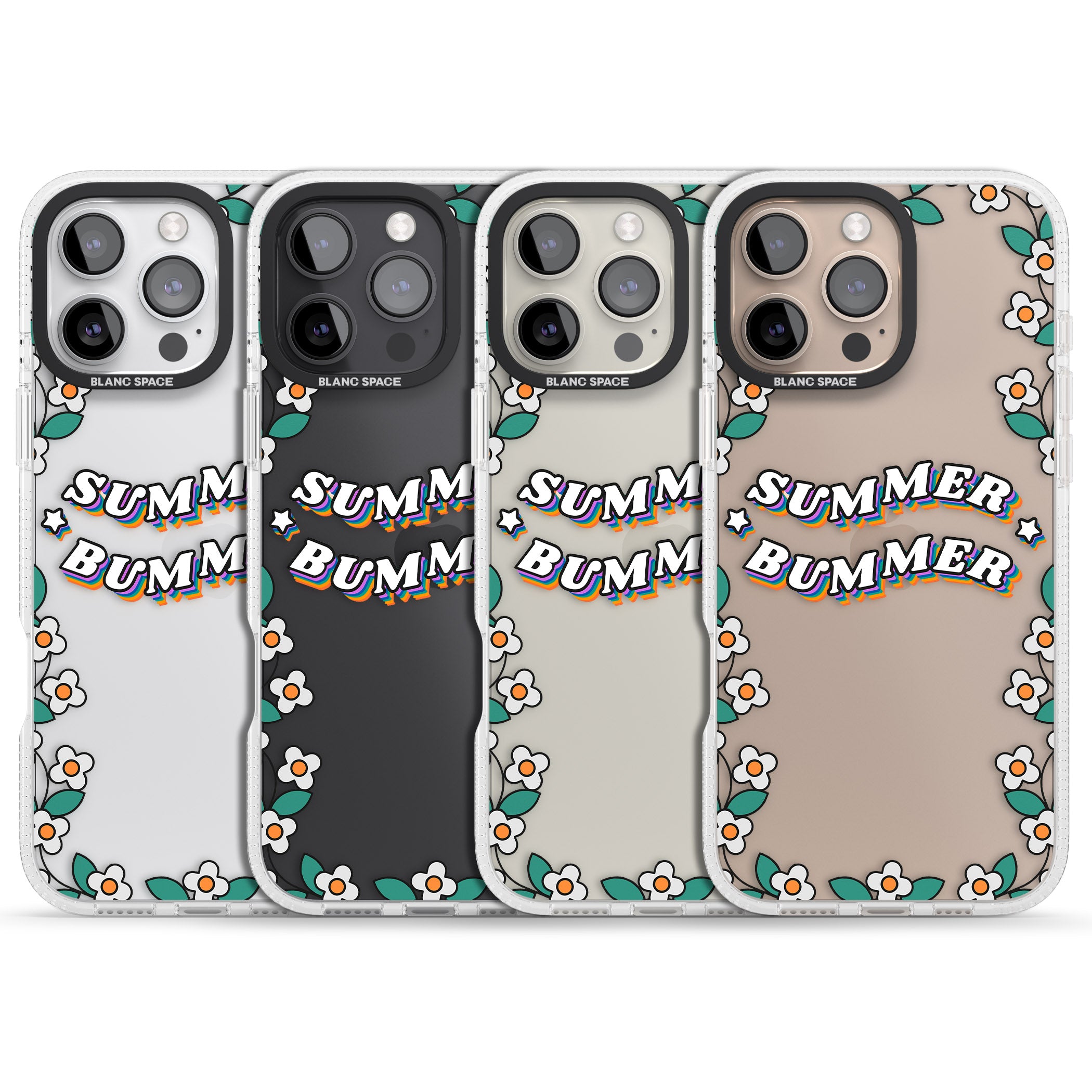 Summer Bummer iPhone 16 Pro Max / 16 Pro Clear Case Impact Air - Blanc Space