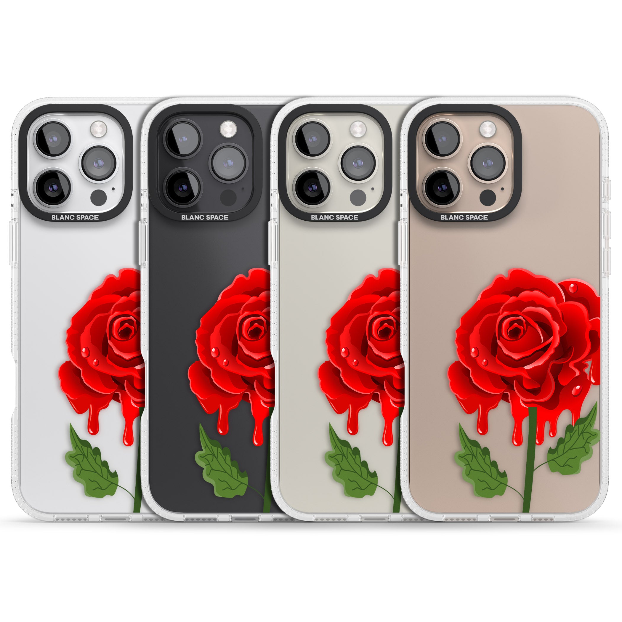 Melting Rose iPhone 16 Pro Max / 16 Pro Clear Case Impact Air - Blanc Space