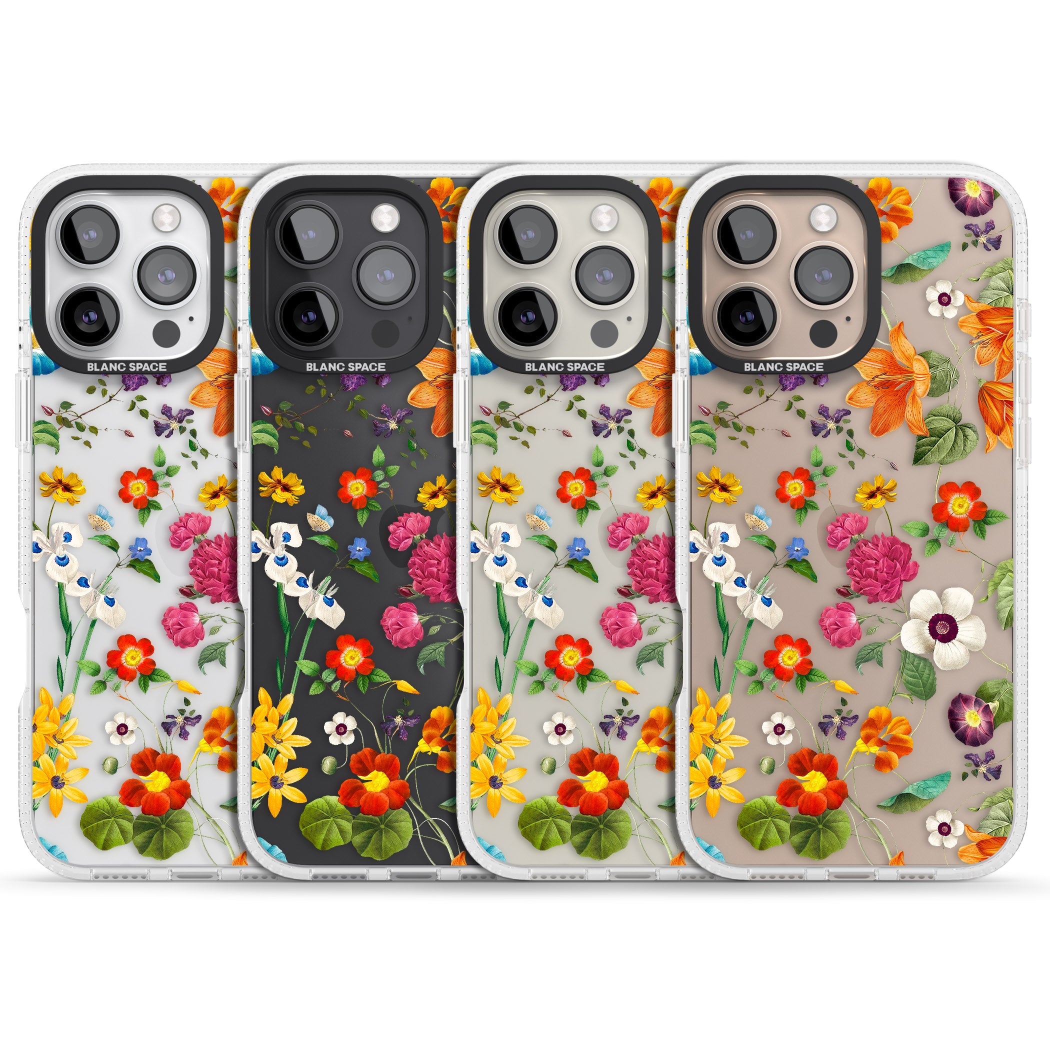 Whimsical Wildflowers iPhone 16 Pro Max / 16 Pro Clear Case Impact Air - Blanc Space