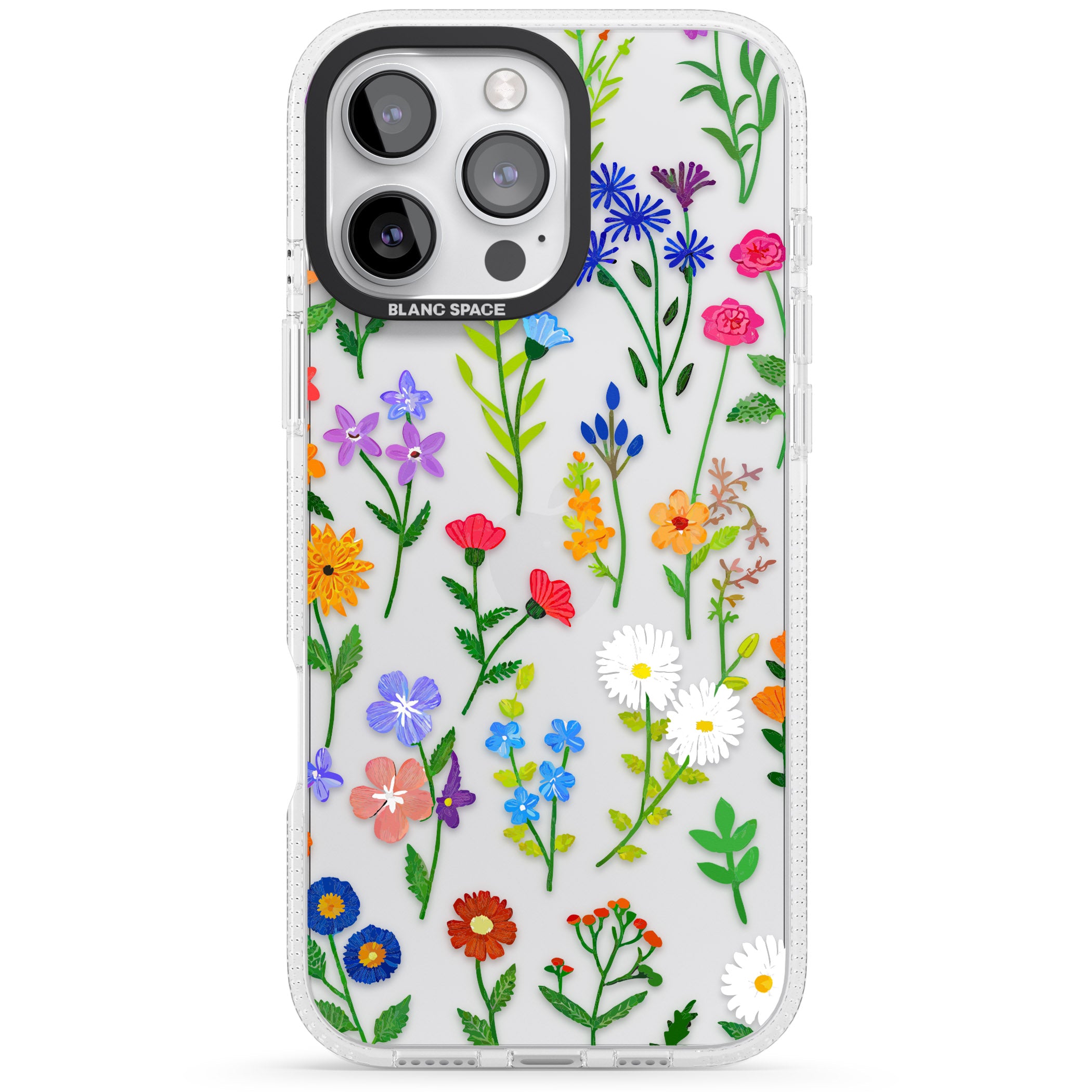 Wildflower Garden iPhone 16 Pro Max / 16 Pro Clear Case Impact Air - Blanc Space