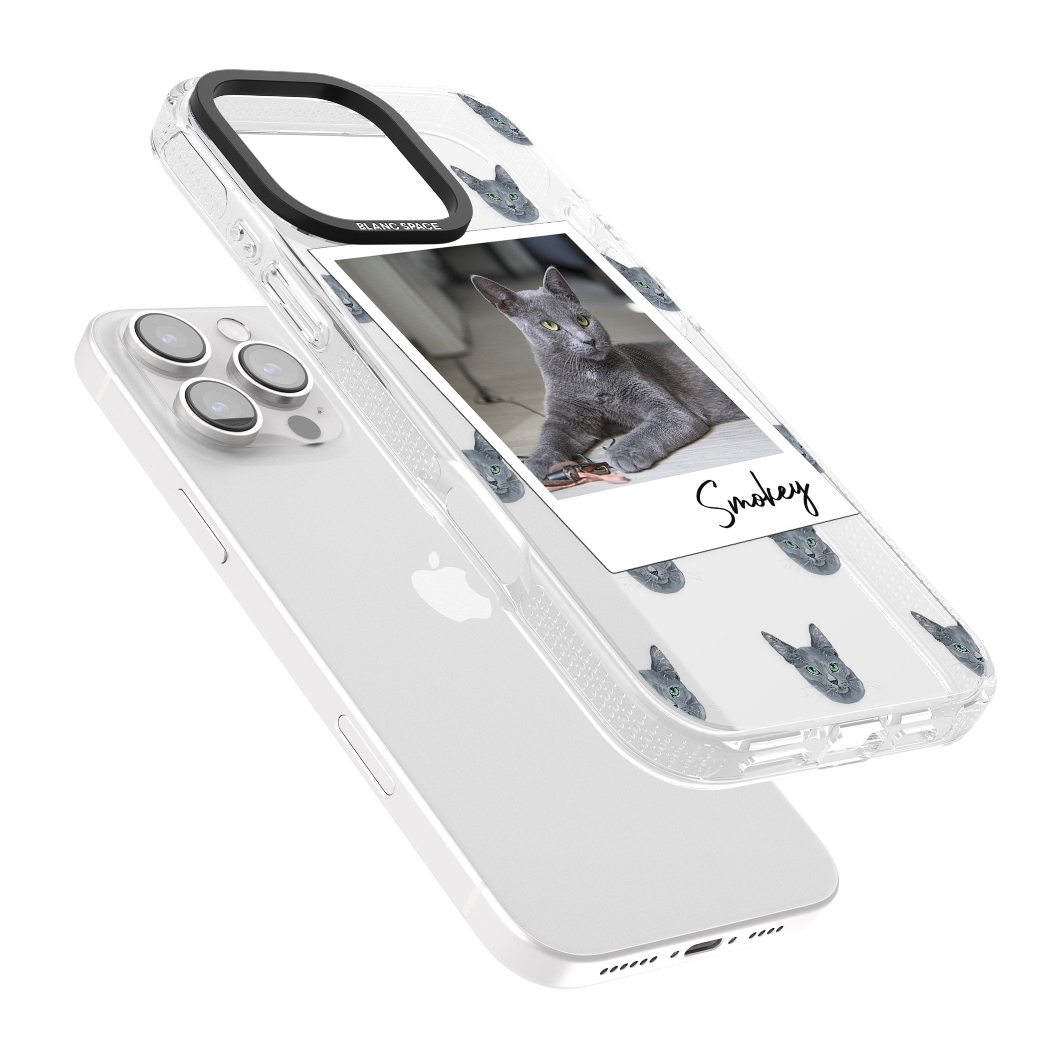 Personalised Korat Cat Photo iPhone 16 Pro Max / 16 Pro Clear Case Impact Air - Blanc Space