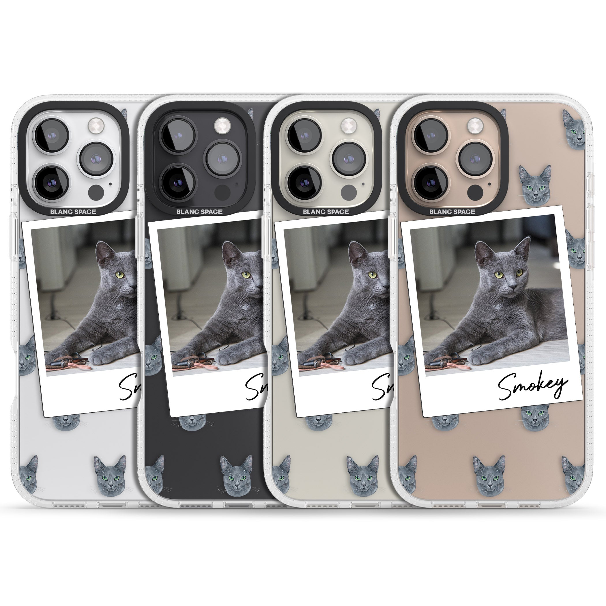 Personalised Korat Cat Photo iPhone 16 Pro Max / 16 Pro Clear Case Impact Air - Blanc Space