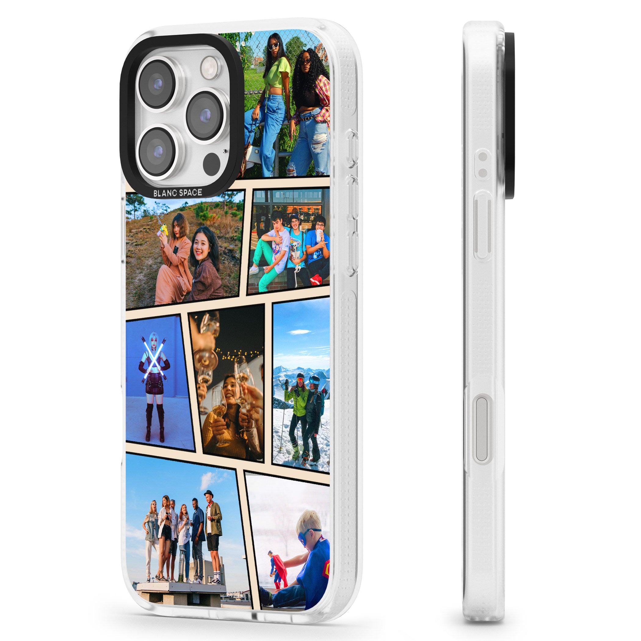 Comic Strip Photo iPhone 16 Pro Max / 16 Pro Clear Case Impact Air - Blanc Space