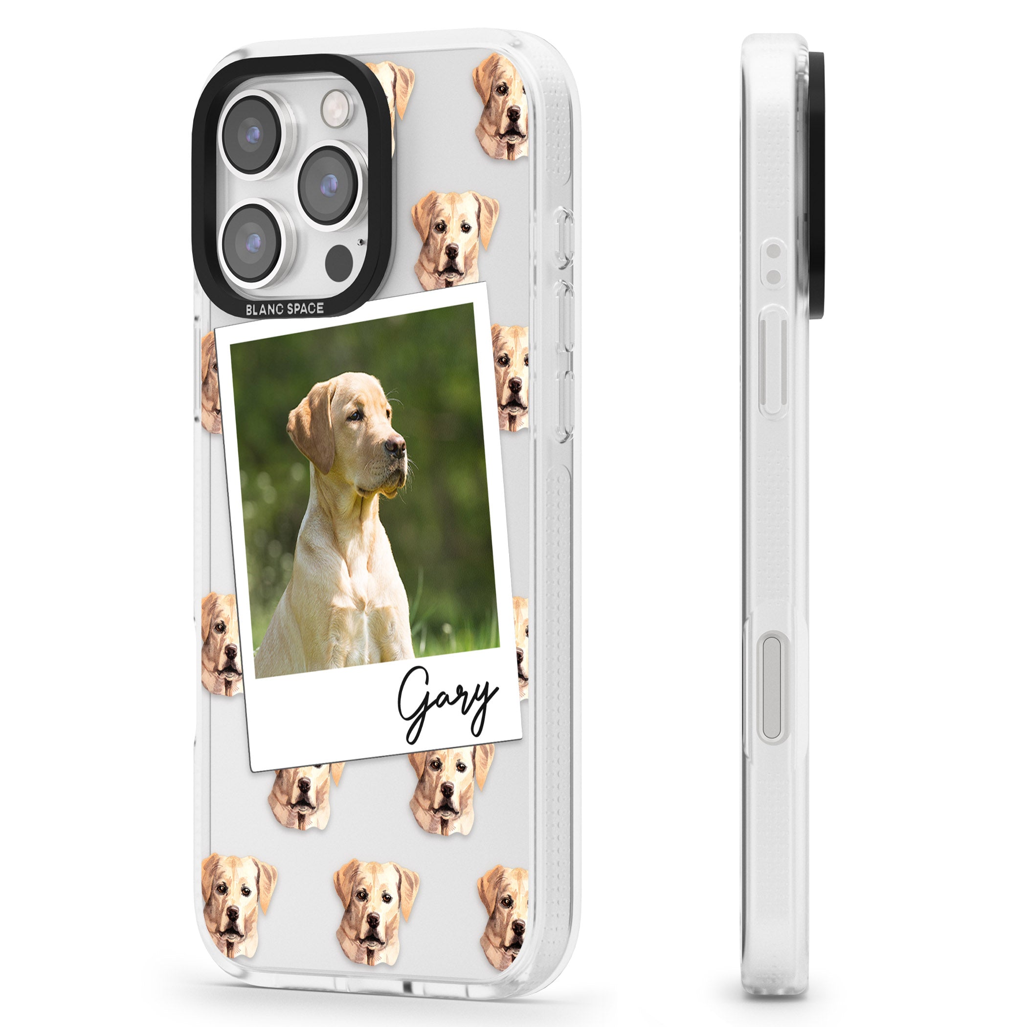 Personalised Labrador, Tan - Dog Photo iPhone 16 Pro Max / 16 Pro Clear Case Impact Air - Blanc Space