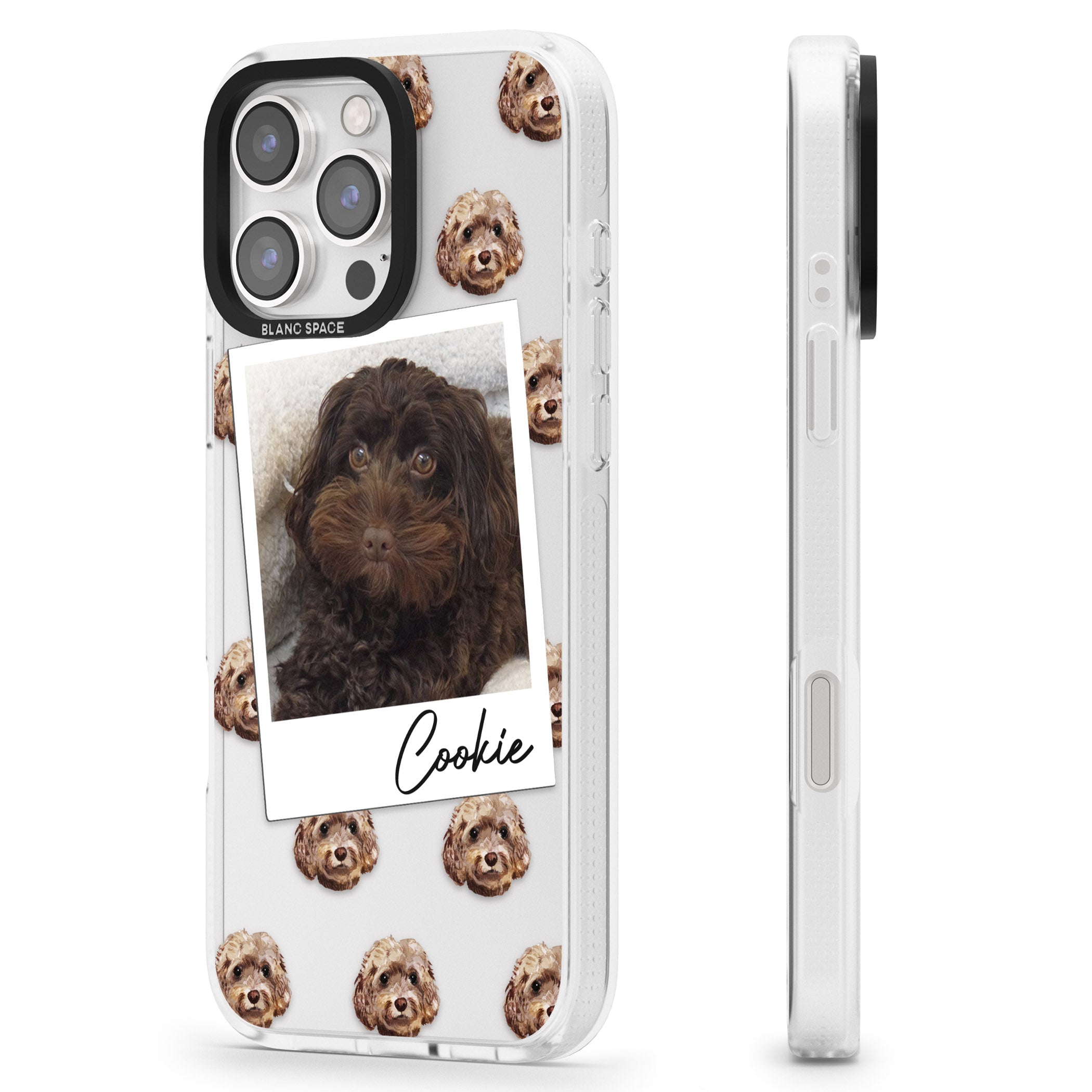 Personalised Cockapoo, Brown - Dog Photo iPhone 16 Pro Max / 16 Pro Clear Case Impact Air - Blanc Space