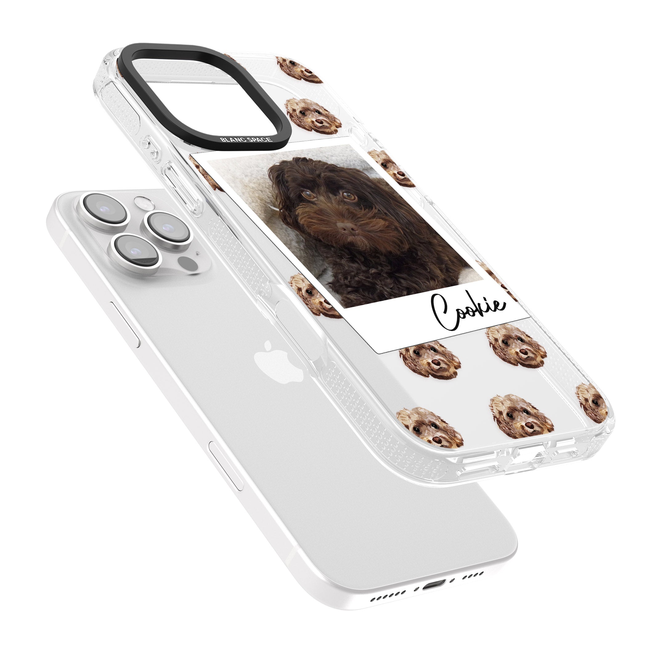 Personalised Cockapoo, Brown - Dog Photo iPhone 16 Pro Max / 16 Pro Clear Case Impact Air - Blanc Space