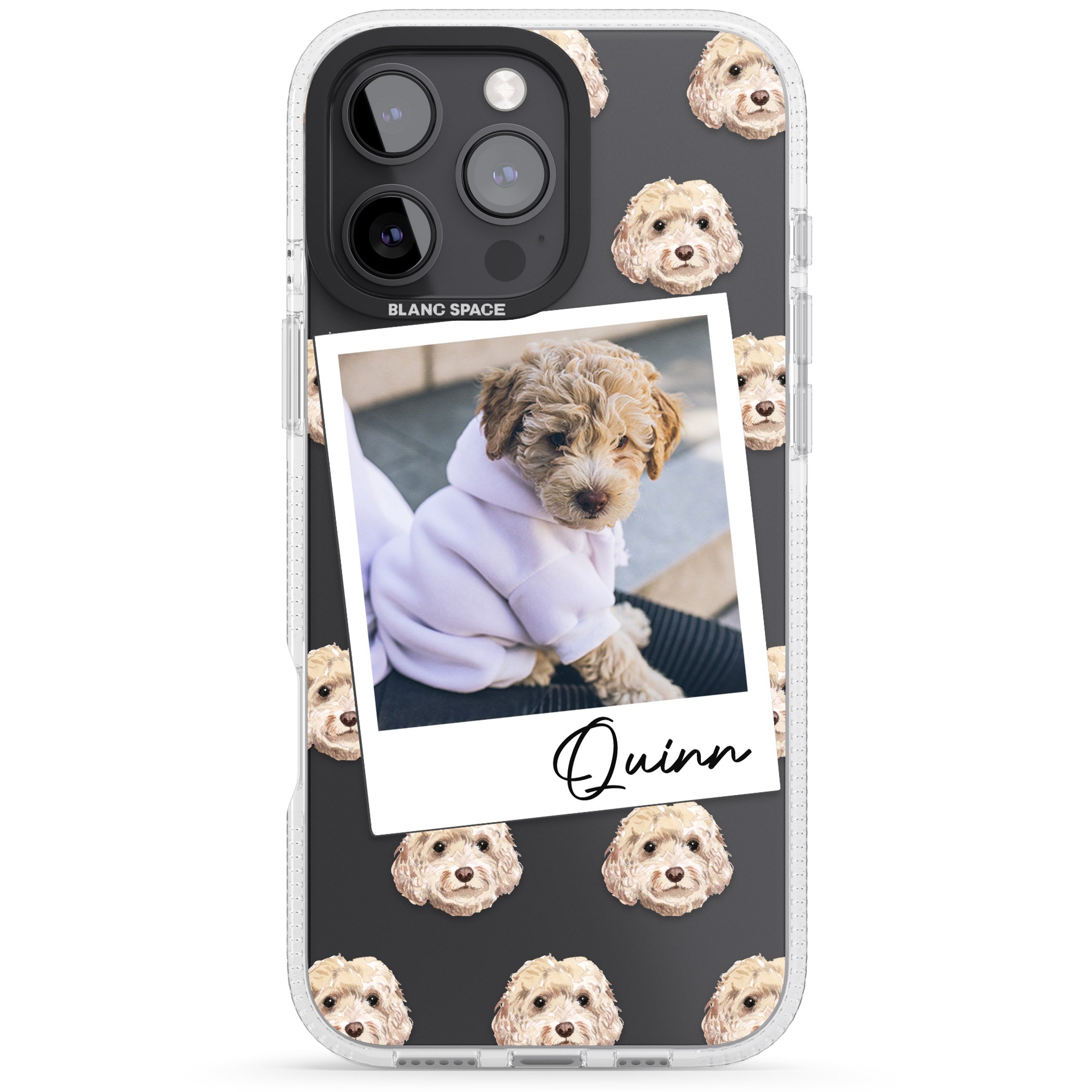 Personalised Cockapoo, Cream - Dog Photo iPhone 16 Pro Max / 16 Pro Clear Case Impact Air - Blanc Space